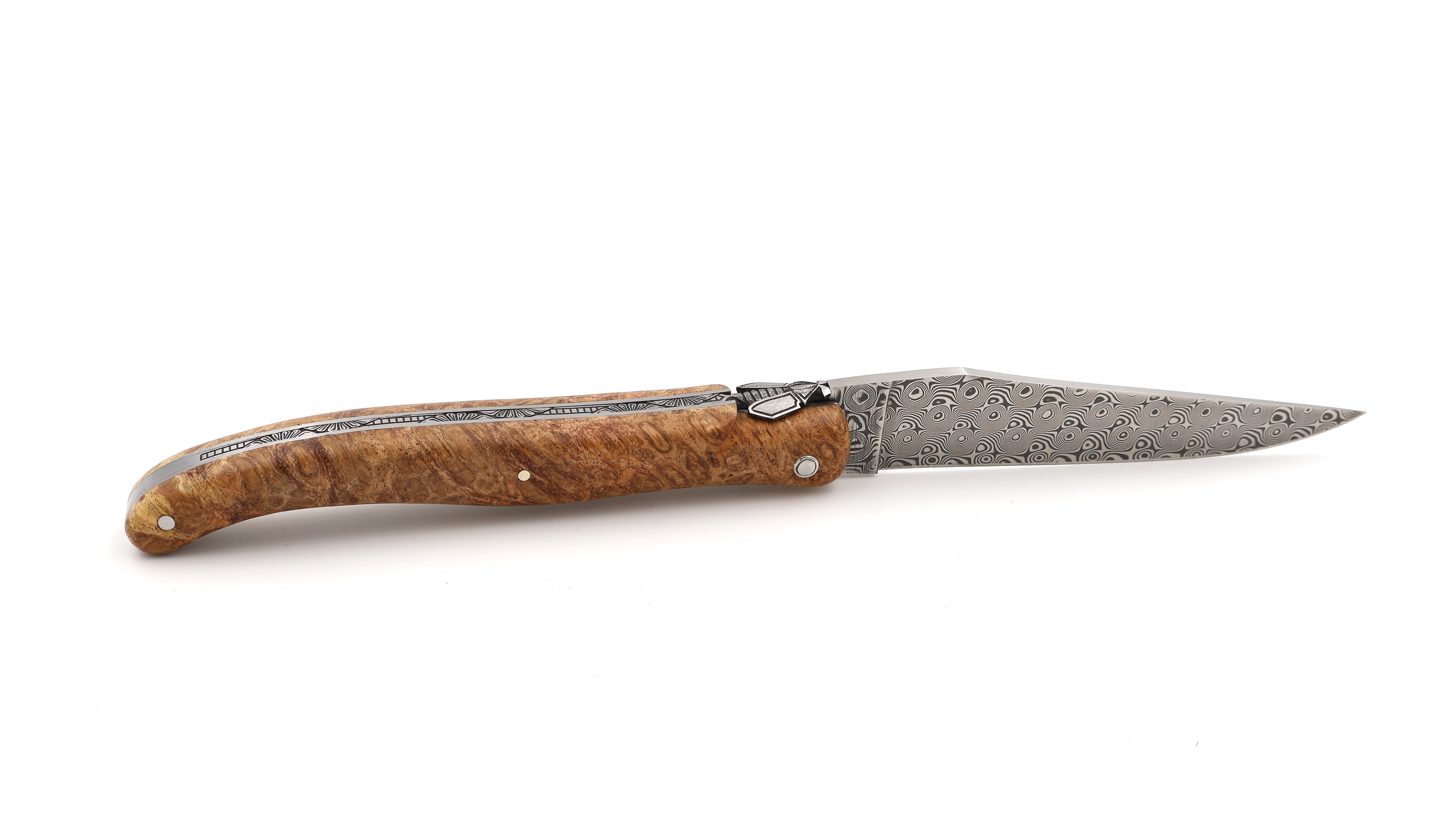 Meisterstück Laguiole en Aubrac DSC® Rosendamast Gold-Amboina Wurzelholz 12 cm