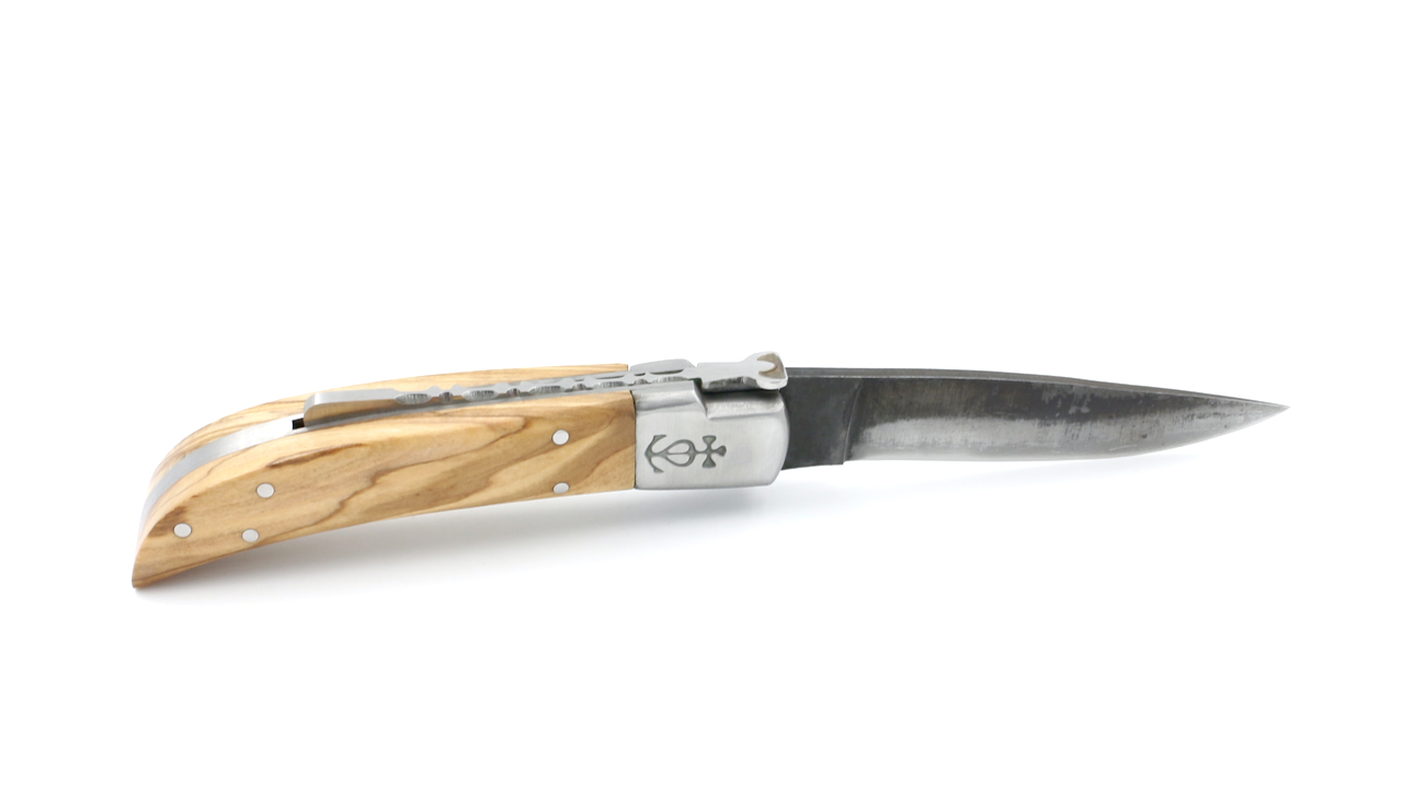 Le Camarguias knife olive wood 10 cm antik