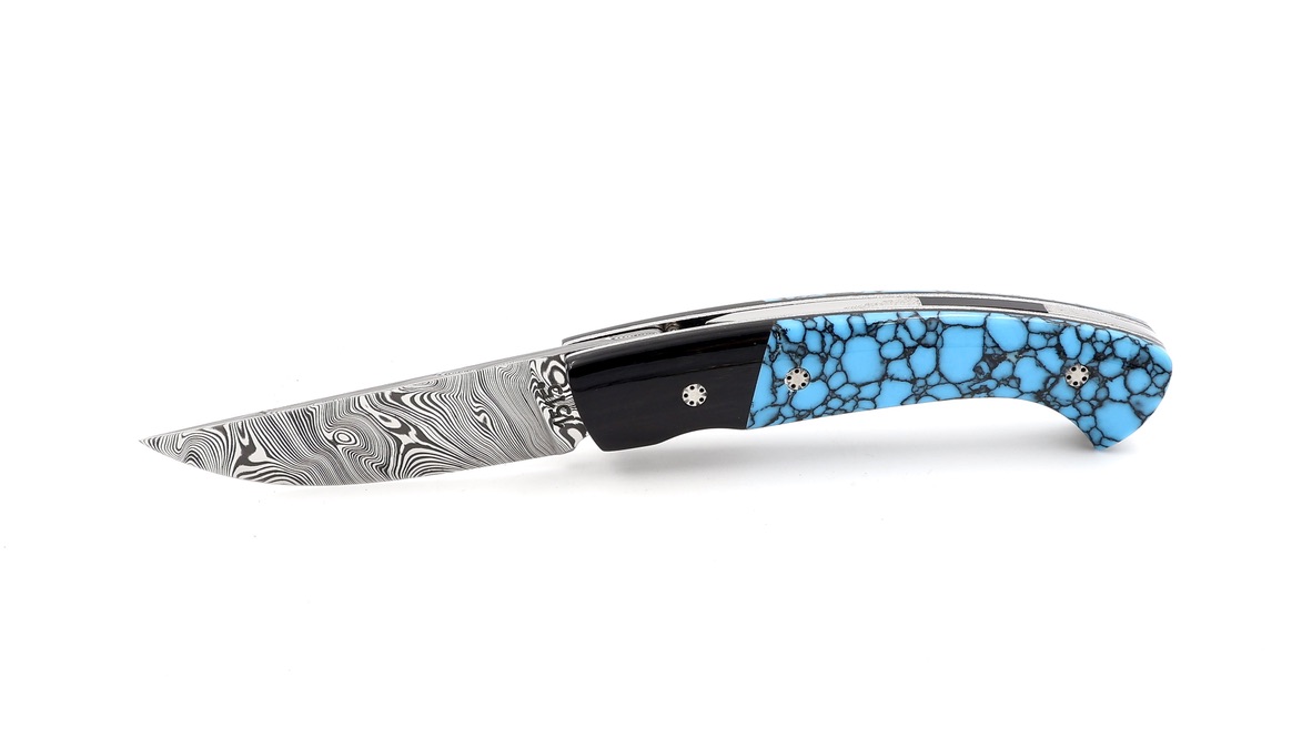 Manu LAPLACE 1515 PETIT Amèrindien Türkis Damastklinge