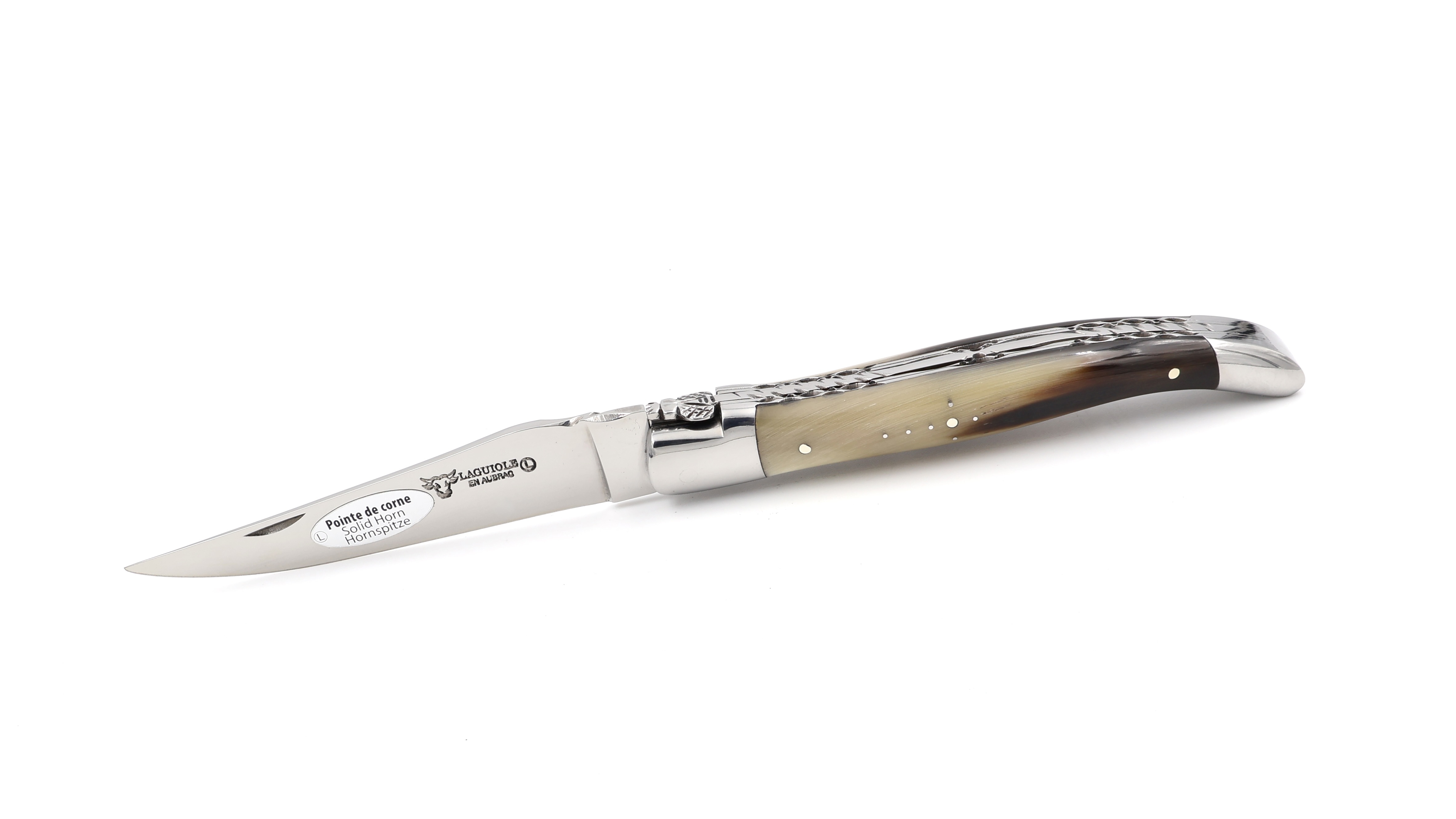 Laguiole en Aubrac doubleplate knife Horn tip 12 cm