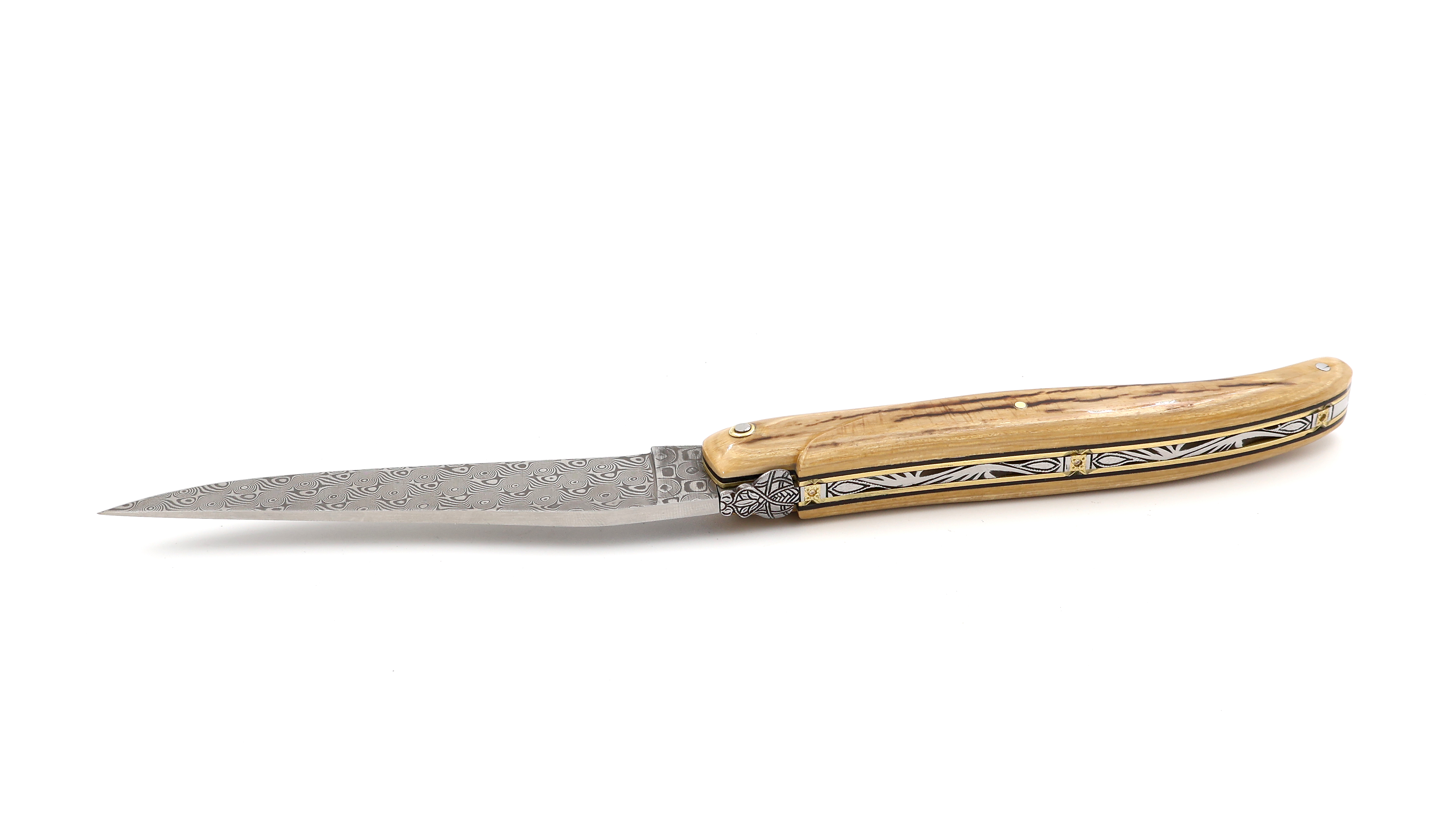 Laguiole en Aubrac Modell ECLIPSE DSC® Rosendamast Mammutelfenbein 12 cm