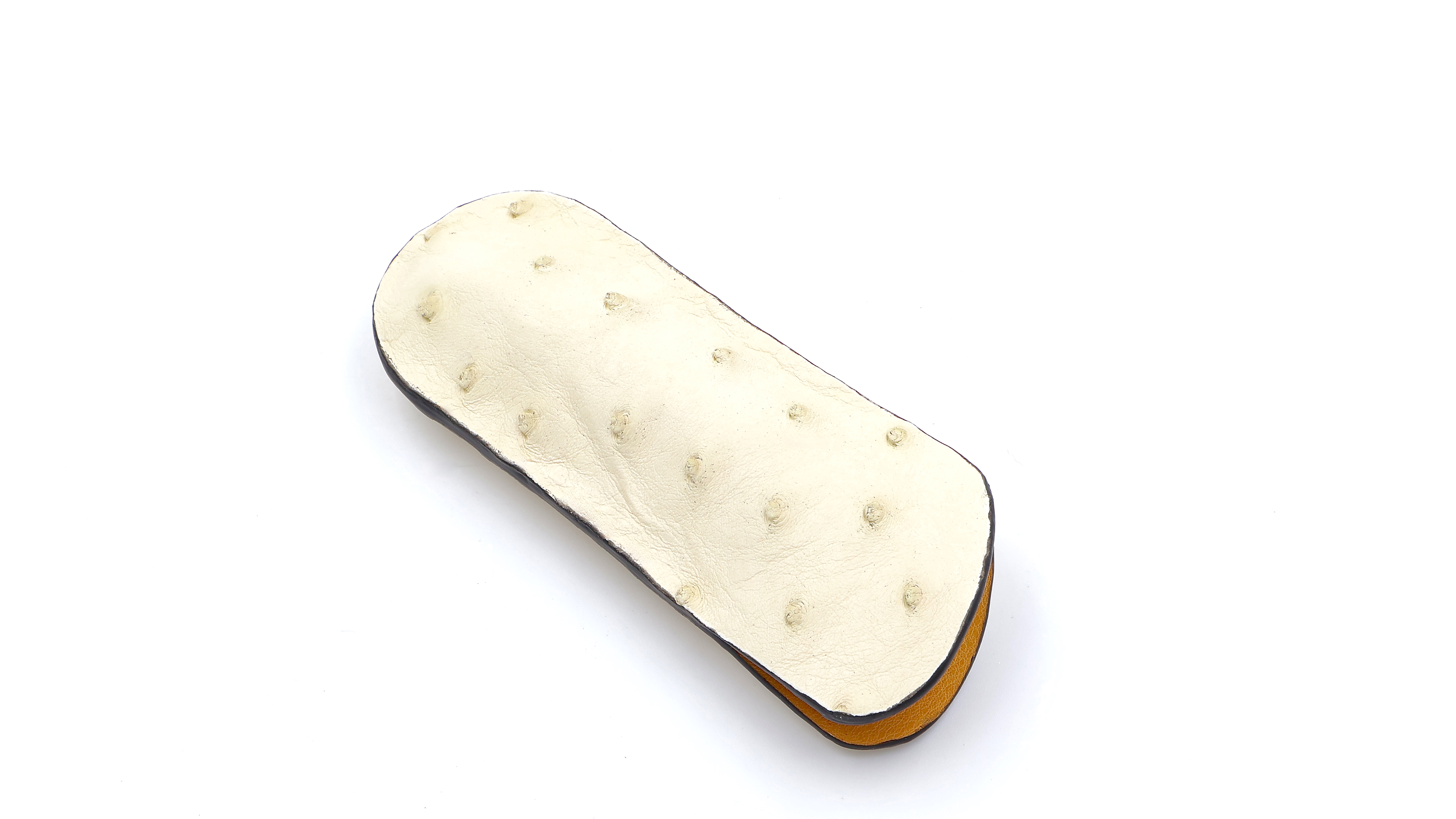 Atelier N°7 Stecketui Straussenleder elfnebein farben 14 cm    