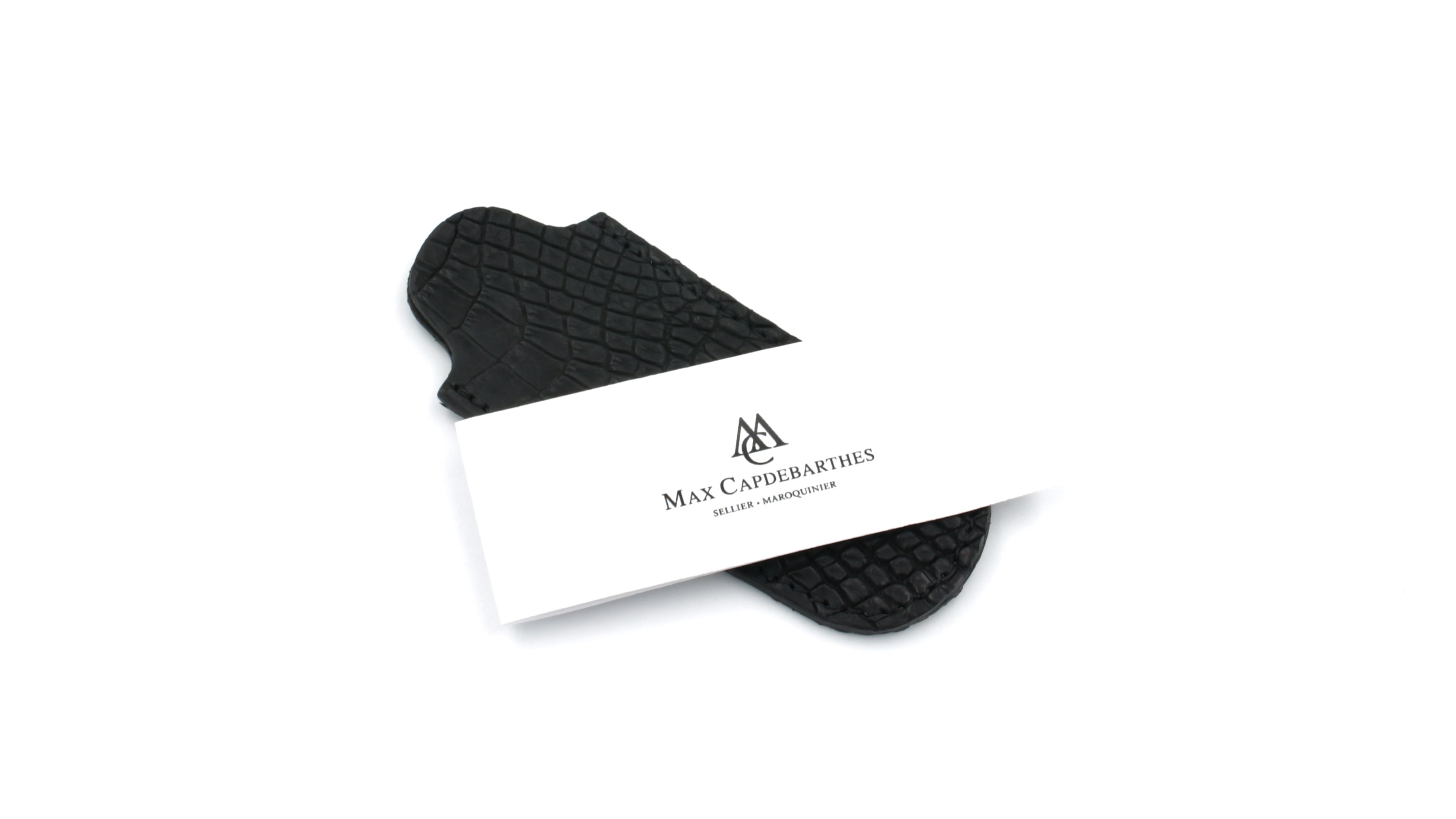 MAX CAPDEBARTHES Stecketui POCHE Krokoleder schwarz 11 cm MAX CAPDEBARTHES Stecketui POCHE Krokoleder schwarz 11 cm