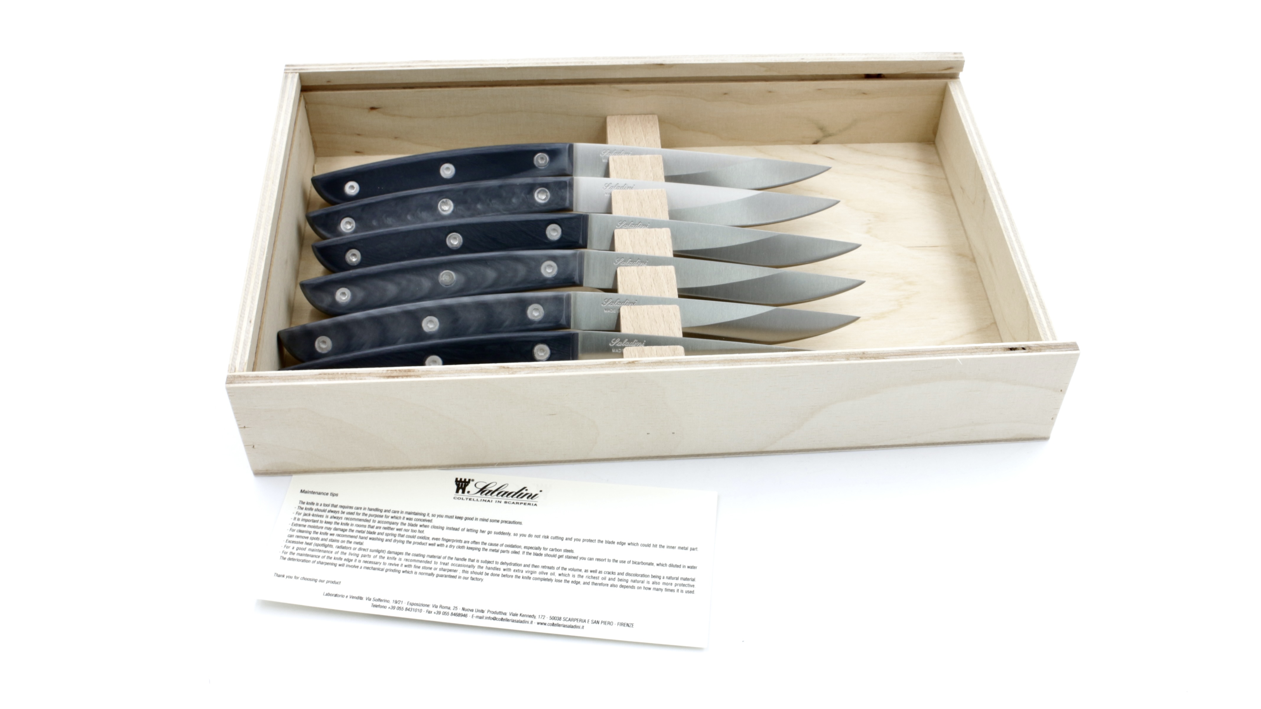 Saladini Steakmesser-Set 6-tlg. Sliced Resin schwarz