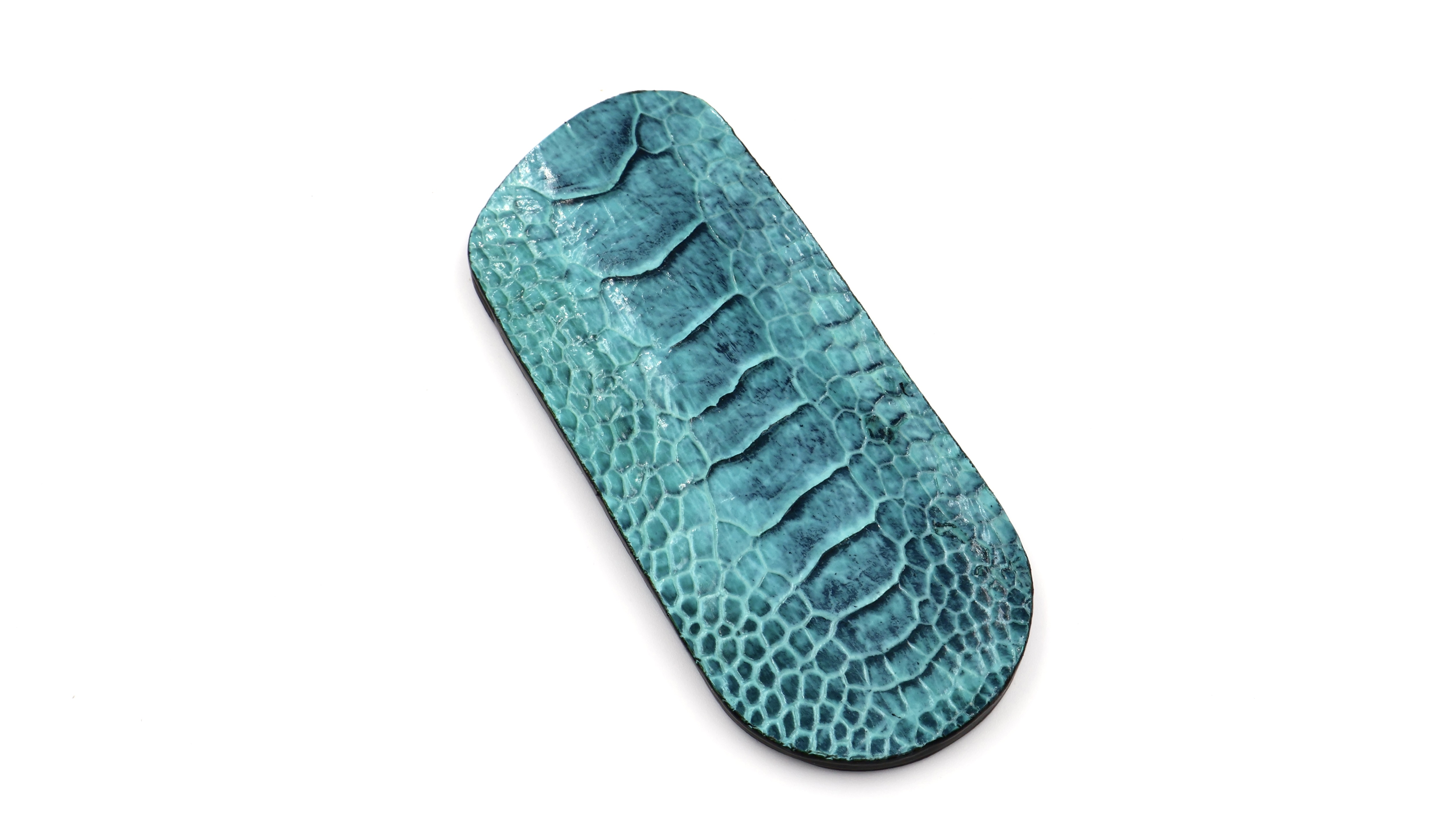 Atelier N°7 Austrichleg leather turquoise-blue 14,5 cm