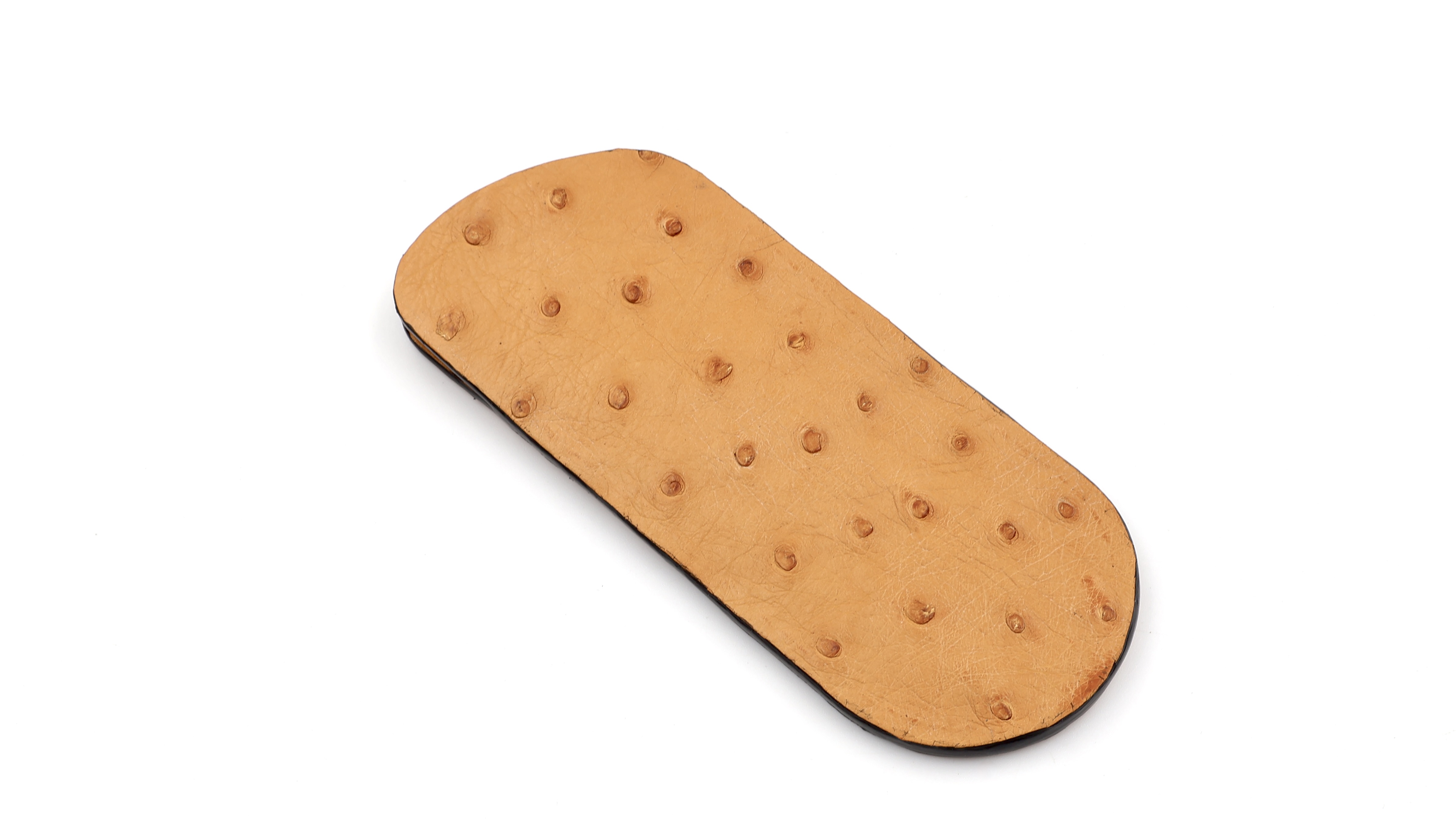 Atelier N°7 ostrich leather cognac-brown 14 cm