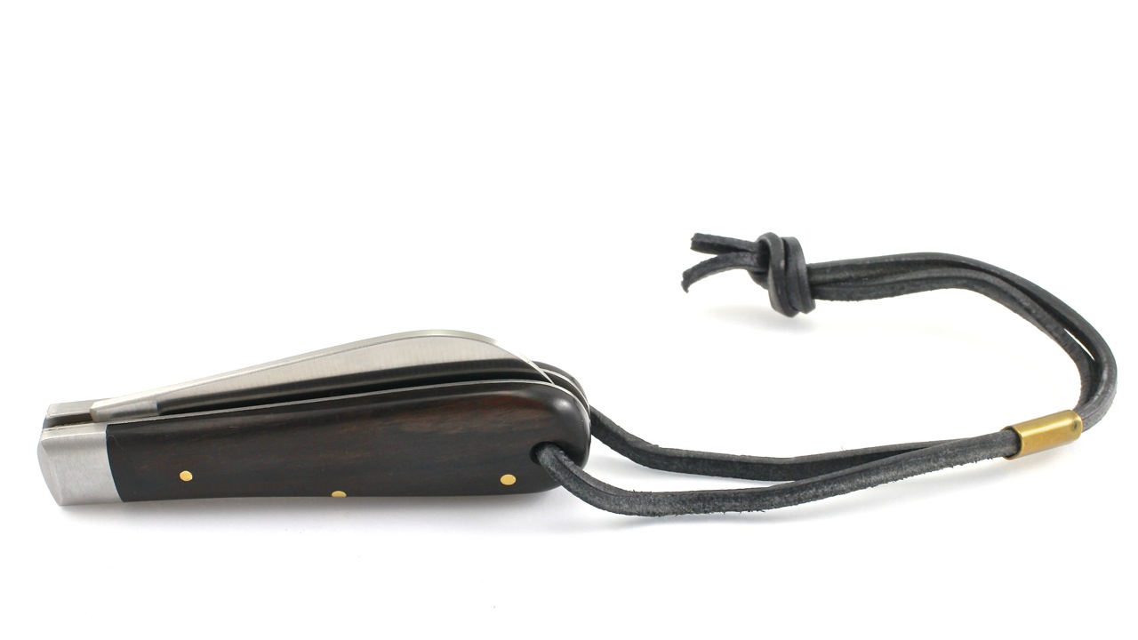 Anker-band-3 OTTER Ankermesser Grenadil klein mit Lederband Carbonklinge