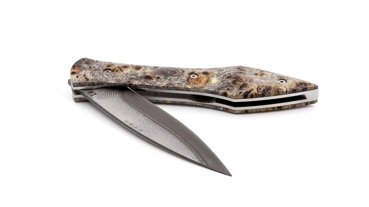 Laraud Blades L’Oegopsyde maple burlwood suminagashi VG10 damascus