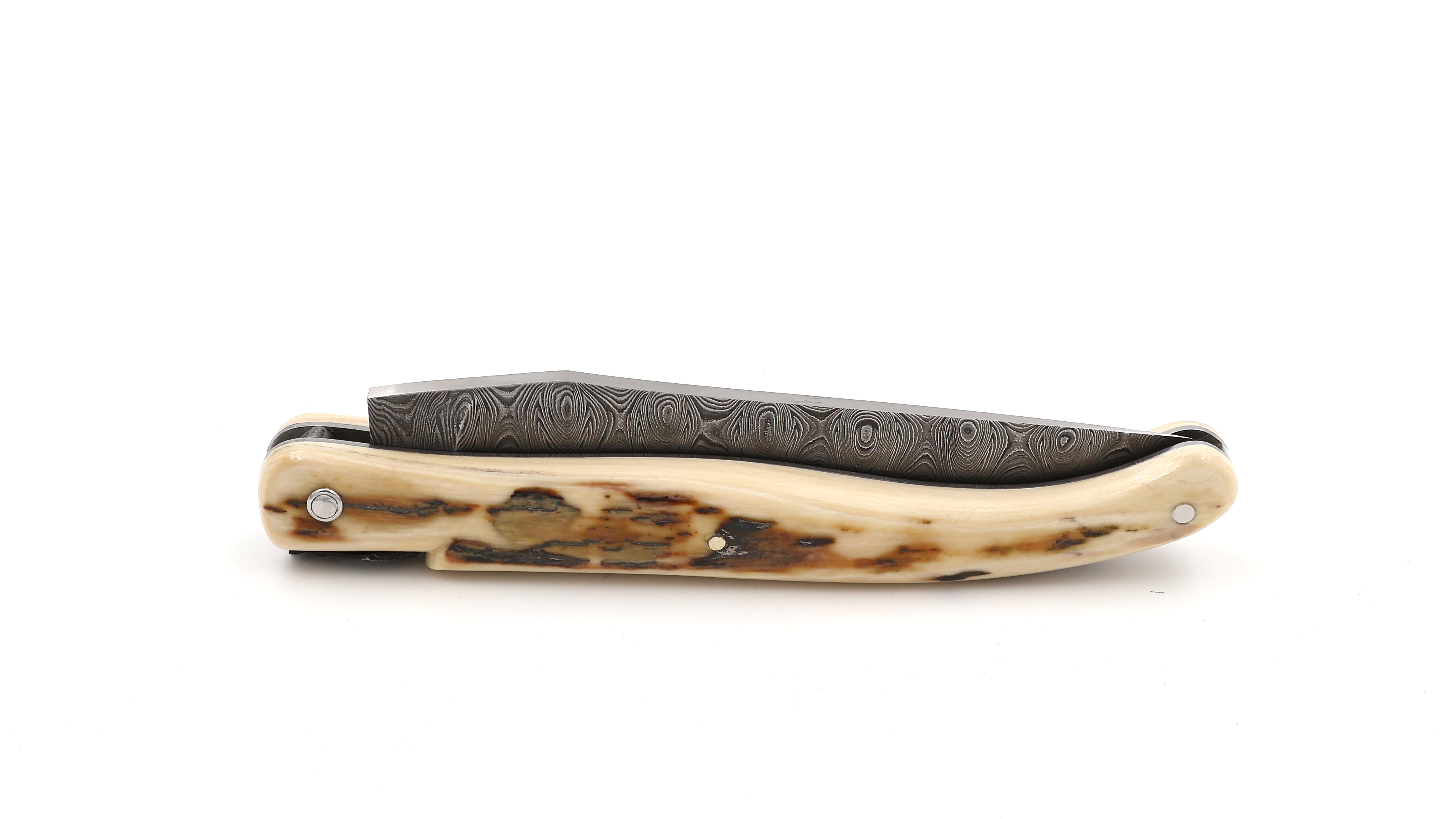 Meisterstück Laguiole en Aubrac Mammutelfenbein Kruste Torsions Damast 12 cm