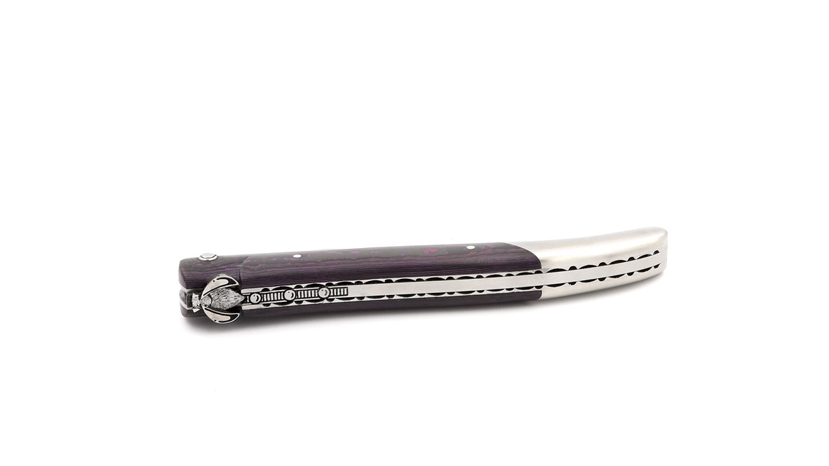 Laguiole en Aubrac Laguiole knife FAT Carbon purpel haze