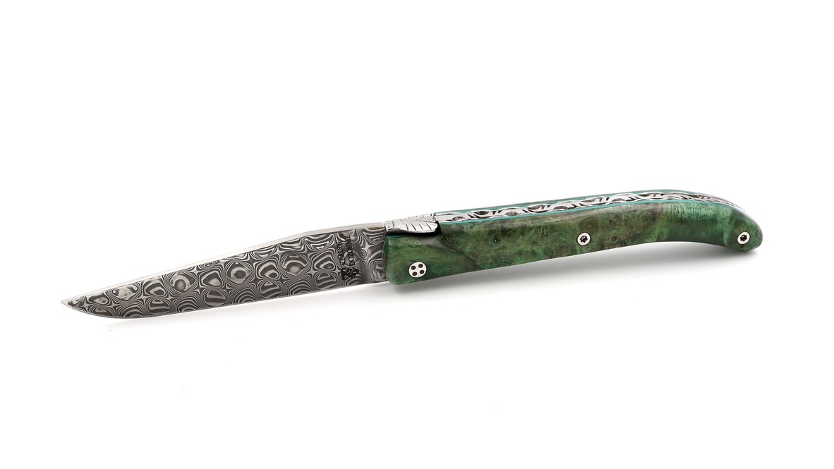Claude DOZORME Laguiole Messer LUX Ahorn Wurzelholz 12 cm DSC® Rosendamast