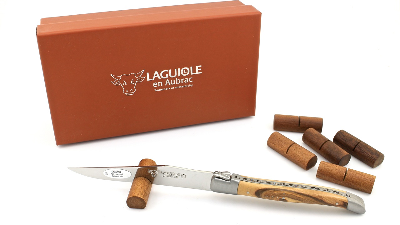 Akazie Laguiole en Aubrac Messerbänkchen Akazienholz