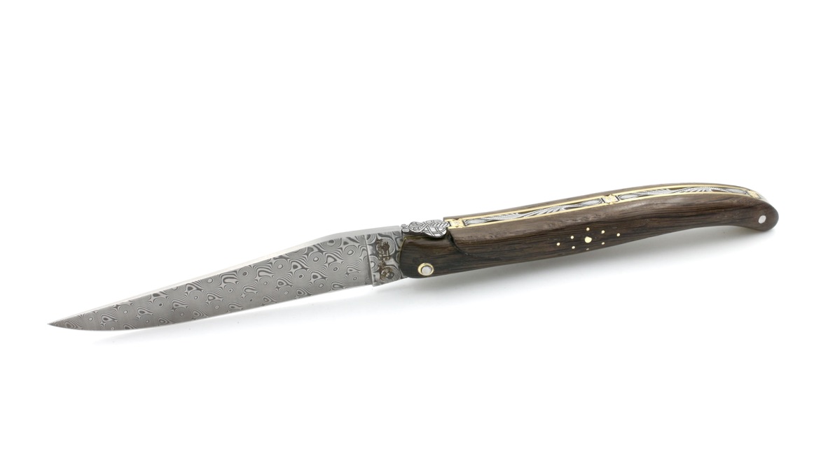 Laguiole en Aubrac Modell ECLIPSE DSC® Rosendamast Mooreiche 12 cm  Laguiole en Aubrac Modell ECLIPSE DSC® Rosendamast Mooreiche 12 cm