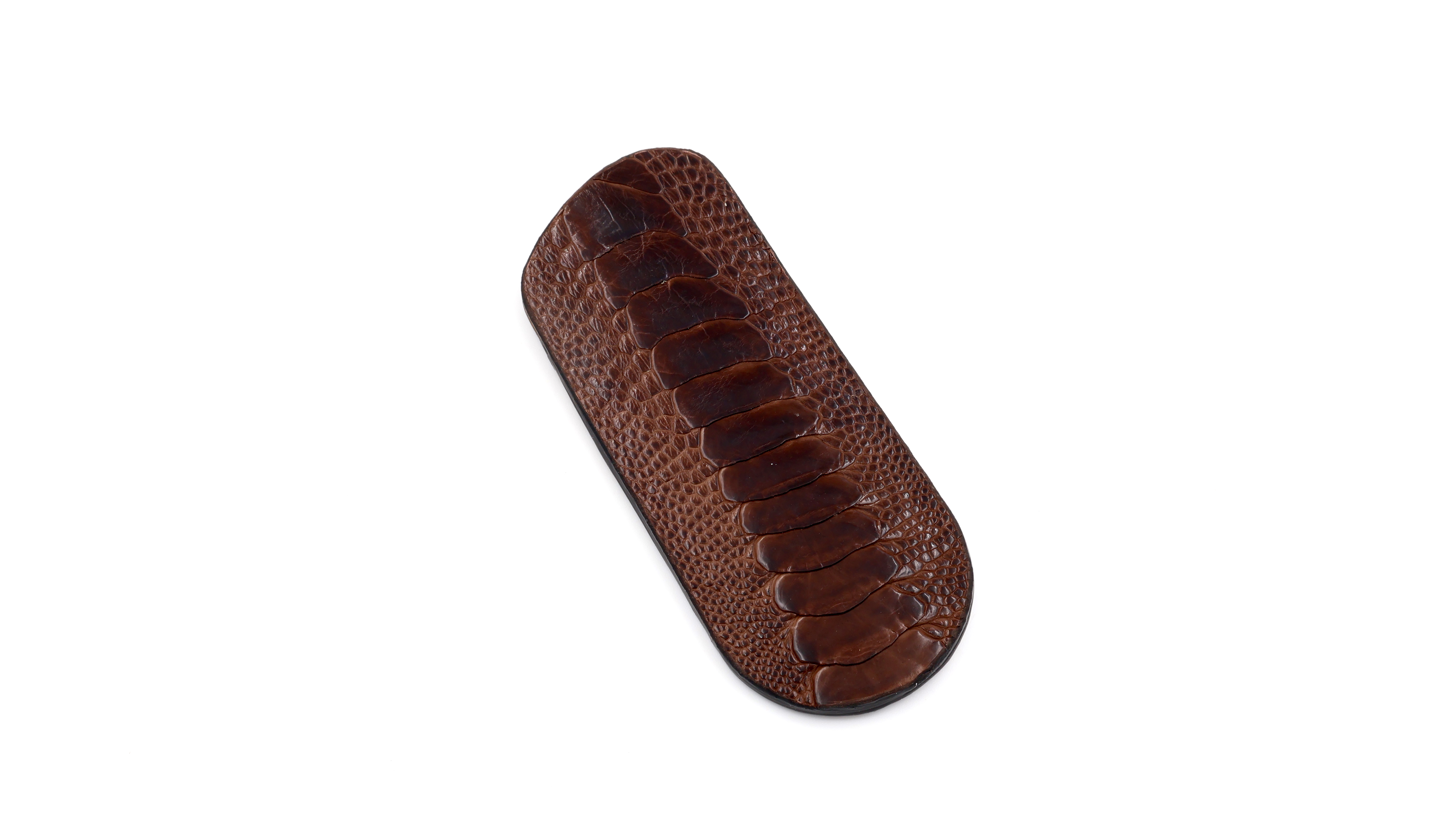 Atelier N°7 Stecketui Straussenbein Leder dunkelbraun 14 cm   