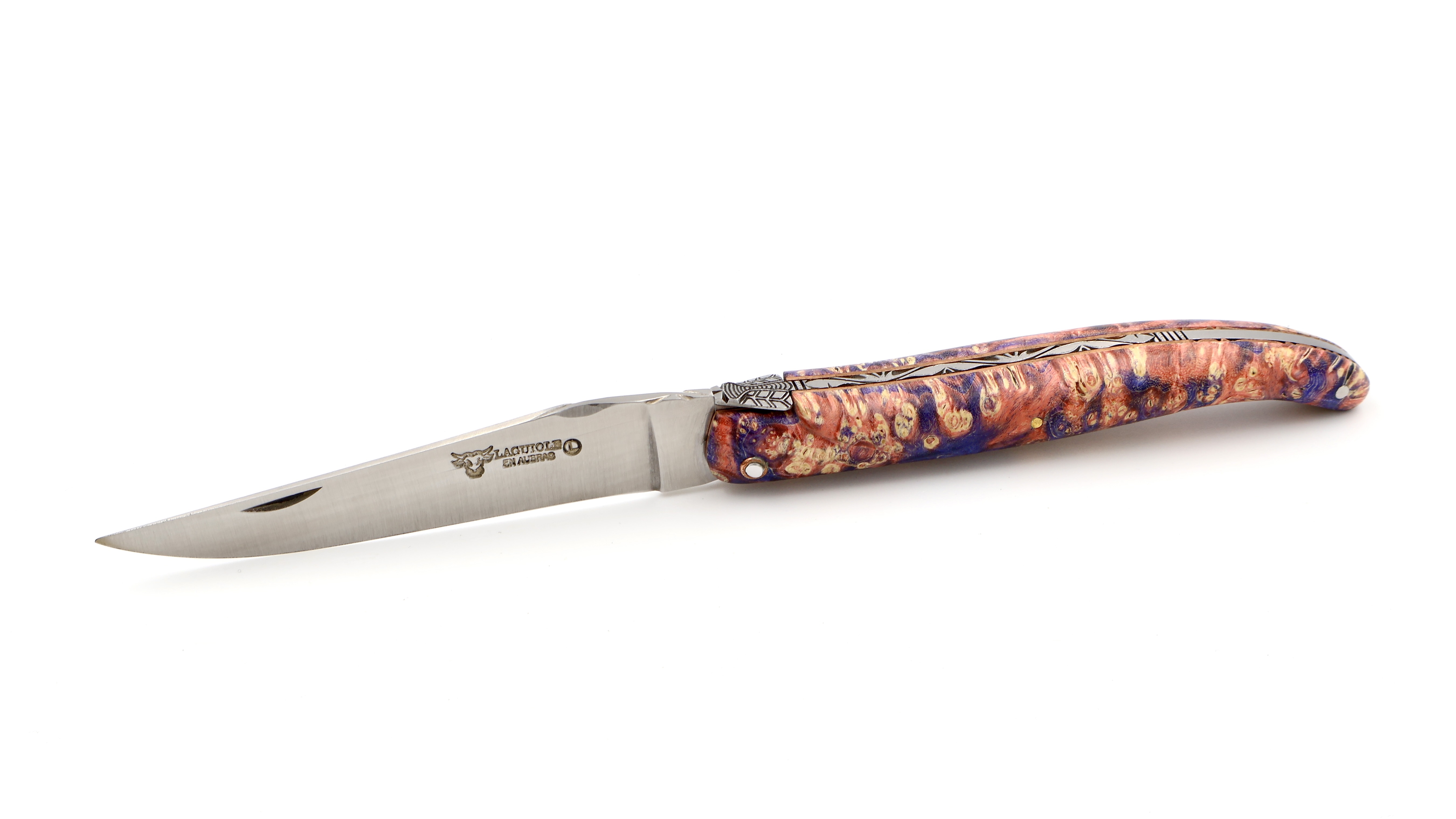 Meisterstück Laguiole en Aubrac Holunder Wurzelholz rosé - Kupferplatinen 12 cm       Meisterstück Laguiole en Aubrac Holunder Wurzelholz rosé - Kupferplatinen 12 cm