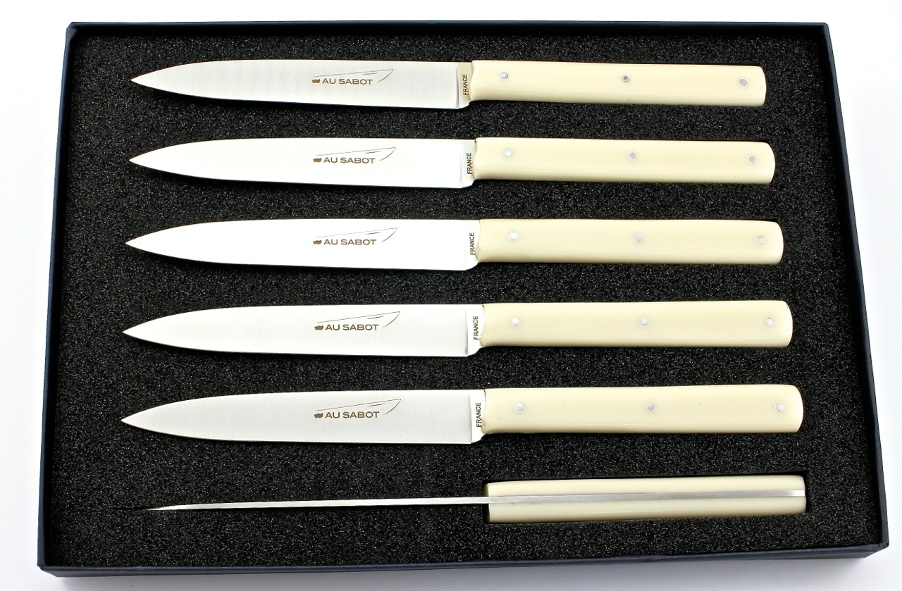 AU SABOT Richelieu Tafelmesser Set 6-teilig POM creme