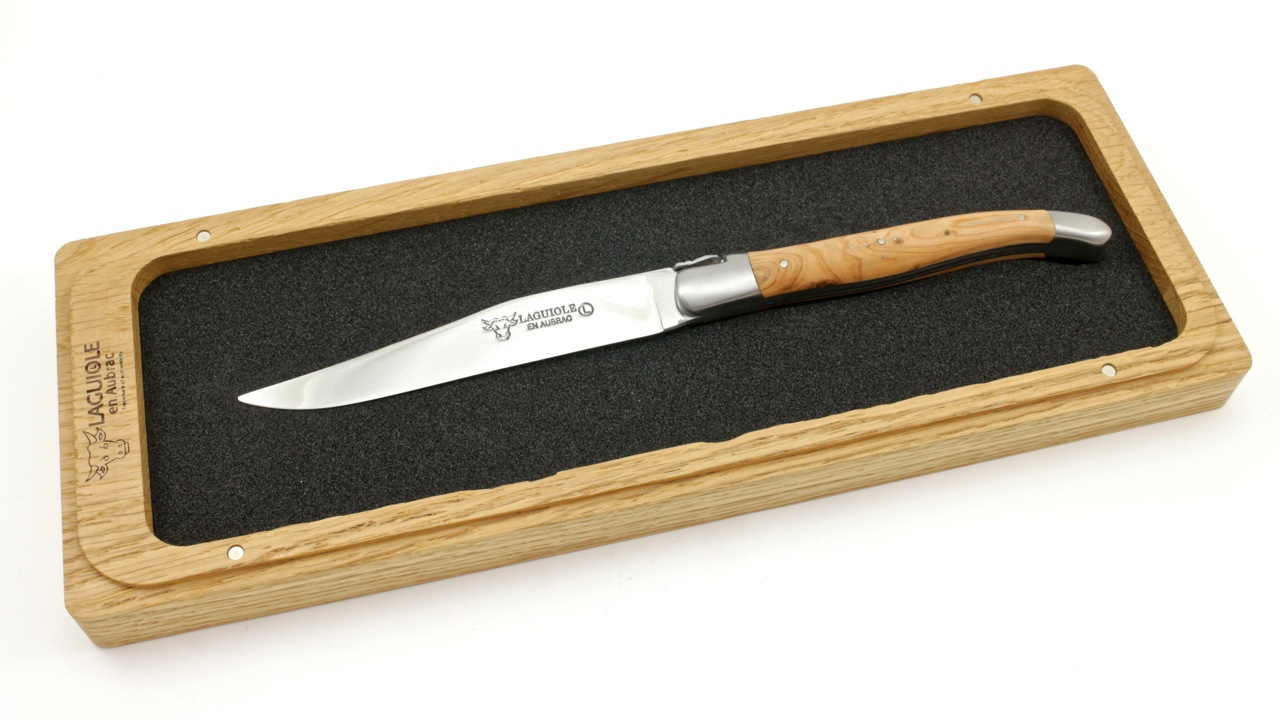 1CGEI Laguiole en Aubrac Laguiole Steakmesser Wacholder inklusive Holzbox