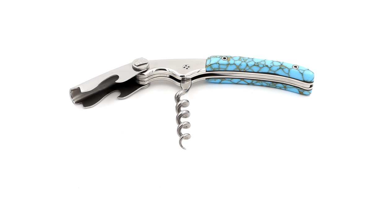 Claude DOZORME CLOS Laguiole sommelier knife turquois stone 