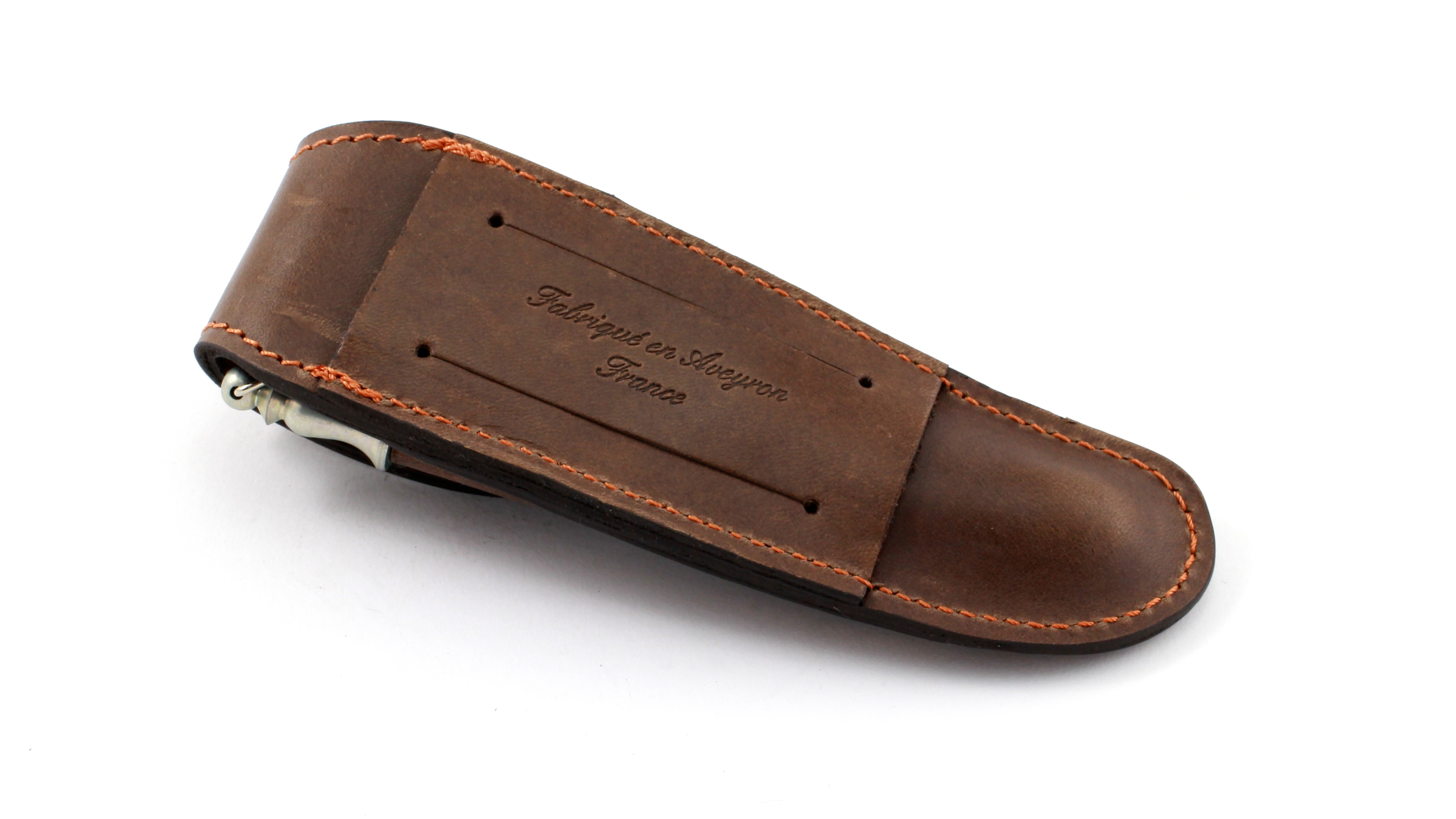 Laguiole-Nature-Fusil-GM-choco-hinten MAX CAPDEBARTHES Laguiole Gürteletui NATURE FUSIL 11 - 13 cm