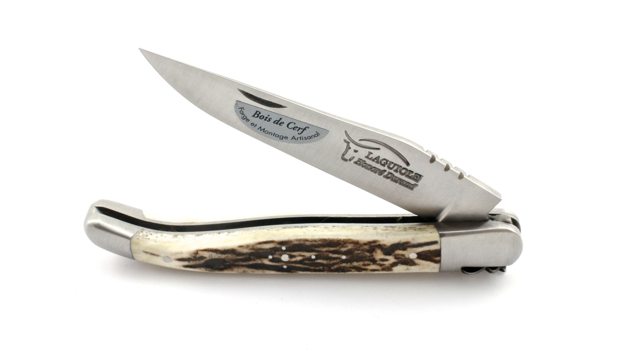 Durand-Hirschhorn-14c27-4 Honoré Durand Laguiole Prestige Hirschhorn  12 cm