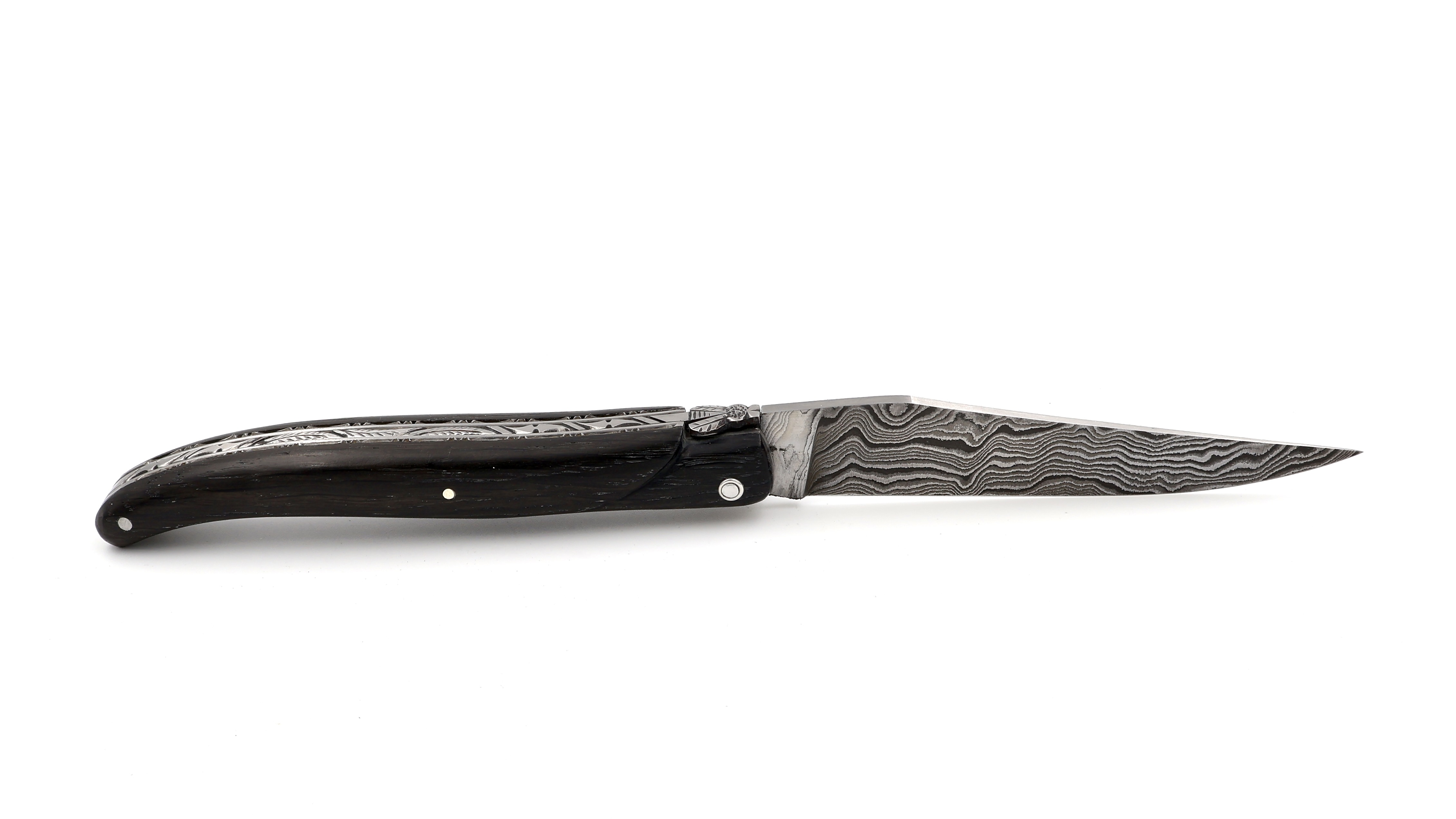 Laguiole en Aubrac double plates knife bogwood full handle 12 cm