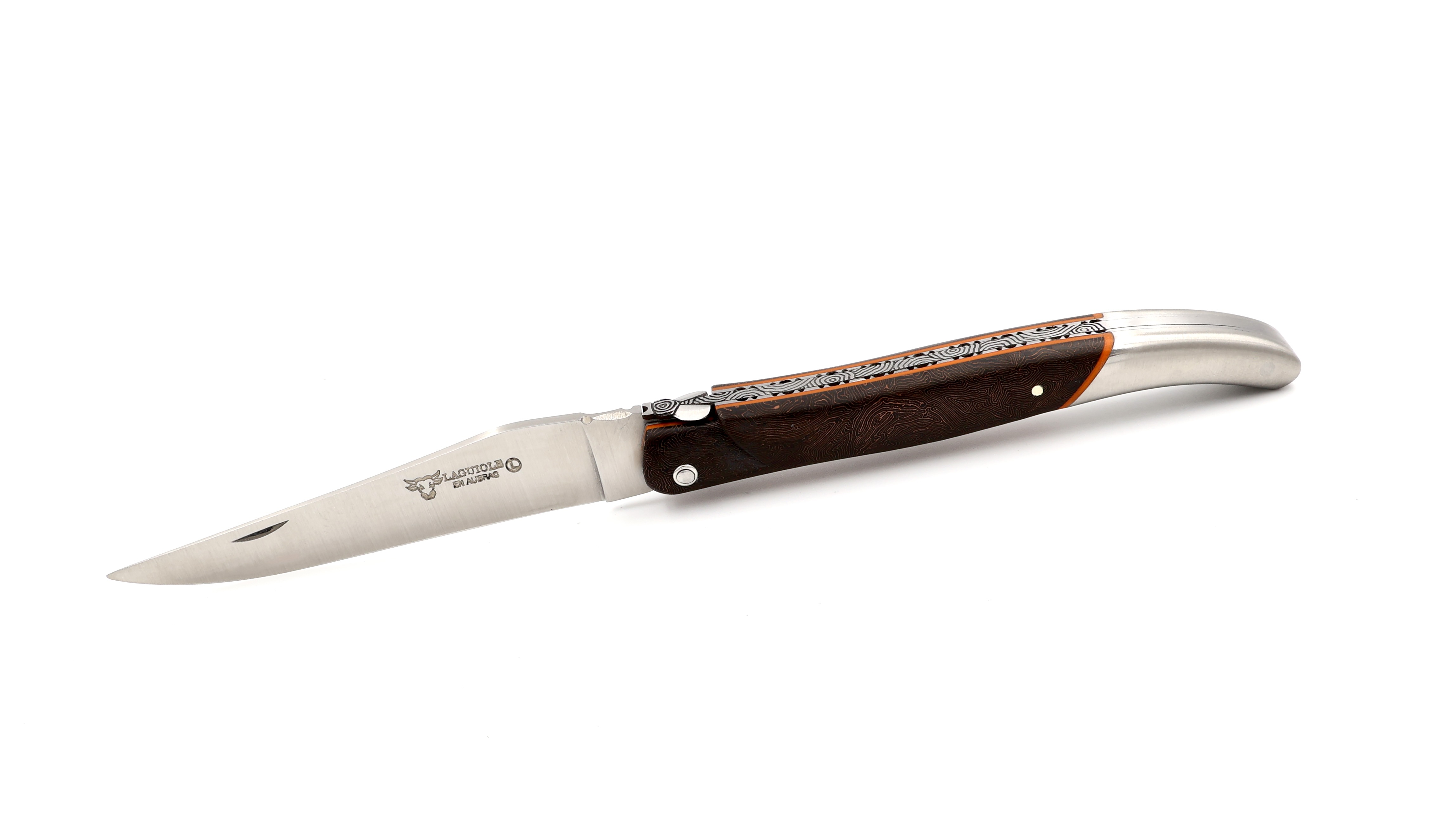 Laguiole en Aubrac Laguiole knife Carbonfiber Space Coral 