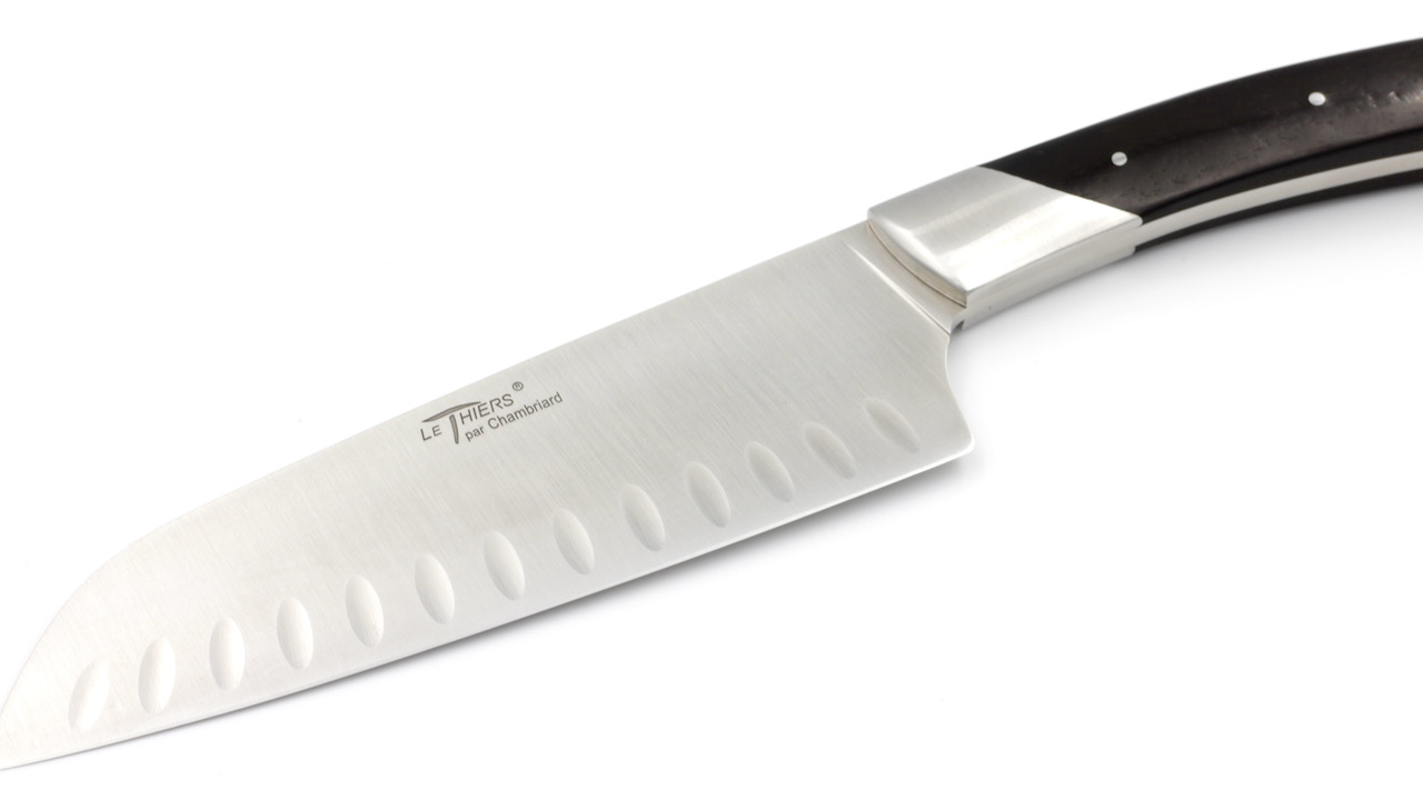 Santoku-Ebenholz-3 Chambriard Thiers Santoku Messer 17 cm Ebenholz Grands Gourmets