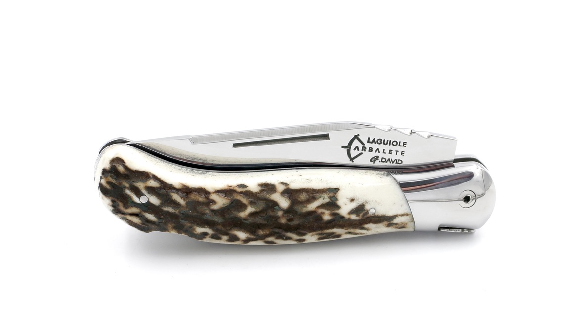 9AC31DBD-F416-4057-943B-A491055A02DE_1_105_c ARBALETE G. David  Laguiole Jagdmesser NATURE Hirschhorn poliert 12 cm
