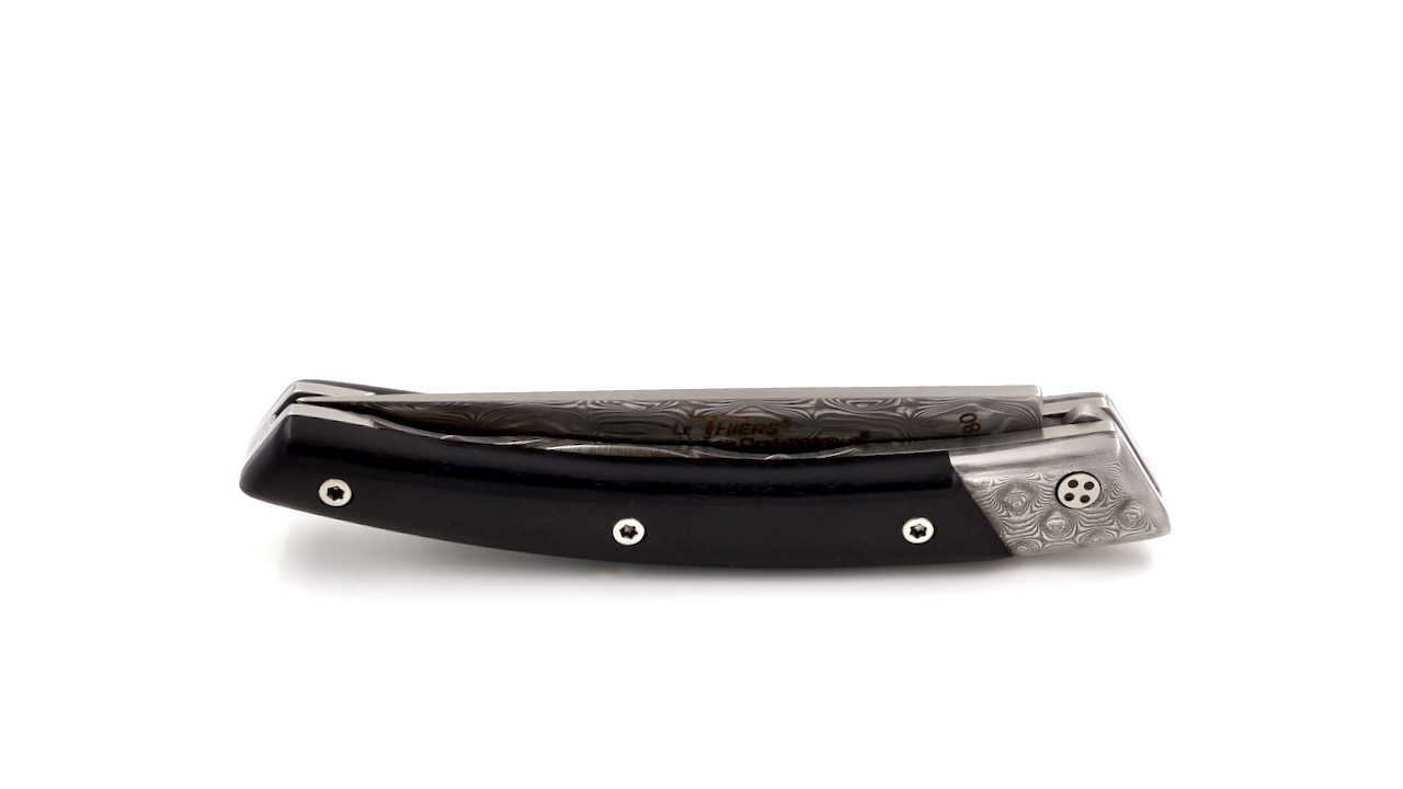 Claude DOZORME Thiers RLT ebony damascus blade and bolsters