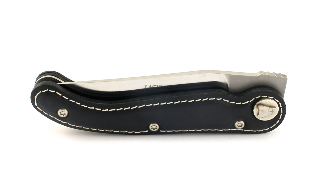 Claude DOZORME Laguiole BAROUDEUR leather scales black