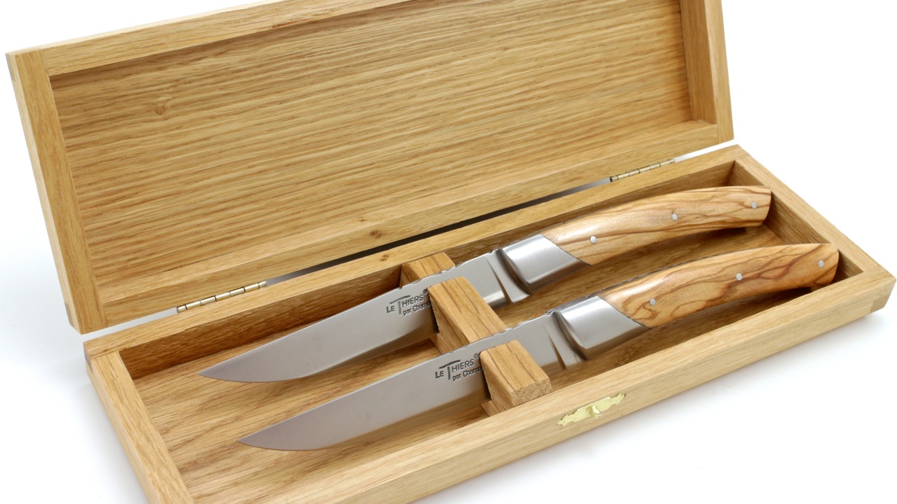 Chambriard  Thiers Steak Messer Set Olive 2-teilig