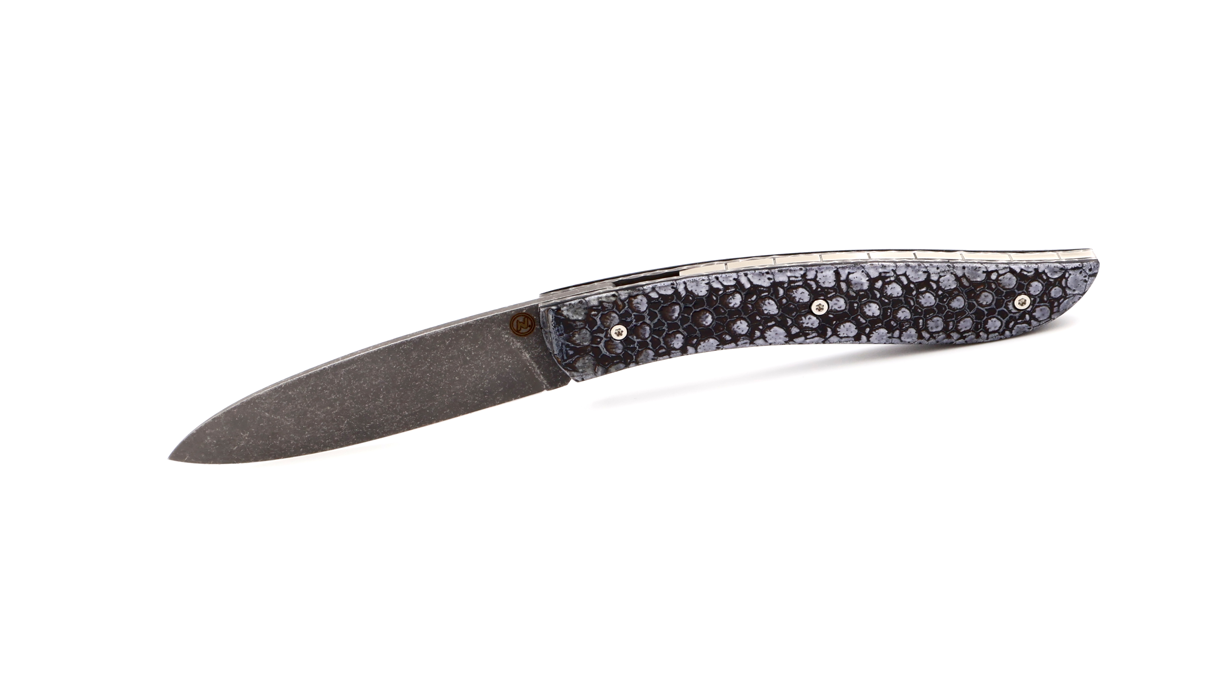 Atelier NÉVÉ Tim Bernard armadillo armor stonewashed blade, hammered plates