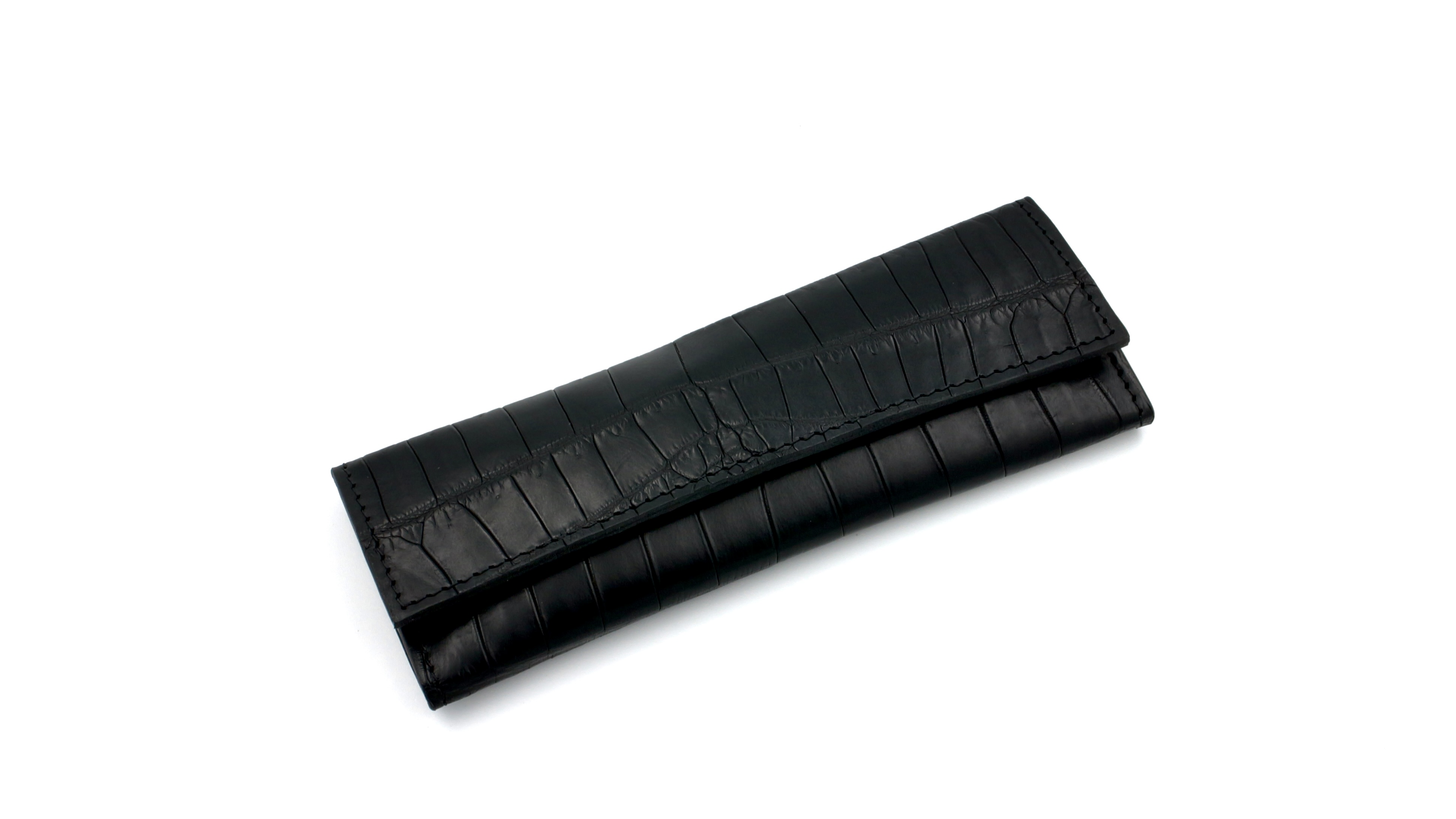 MAX CAPDEBARTHES Taschenetui LESPARROS Krokoleder schwarz 15 cm MAX CAPDEBARTHES Taschenetui LESPARROS Krokoleder schwarz 15 cm