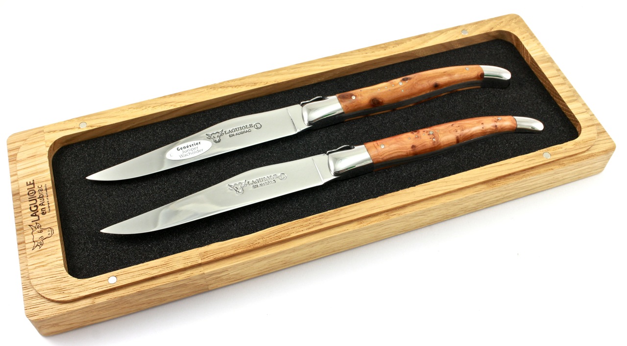 Laguiole en Aubrac Wacholder Laguiole Steakmesser Set poliert 2-tlg.