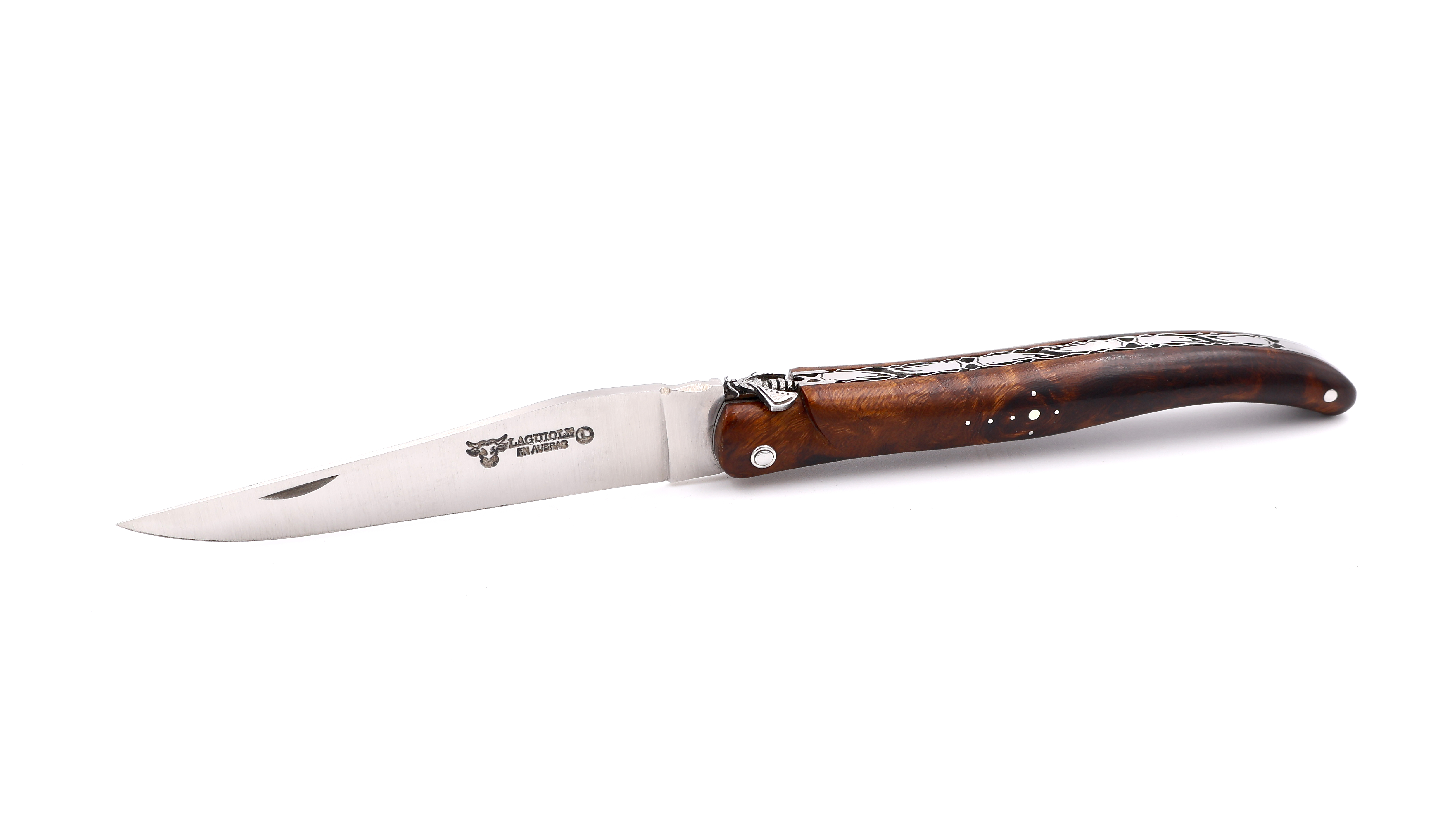 Laguiole en Aubrac Meisterstück Wüsteneisenholz Wurzelholz 12 cm