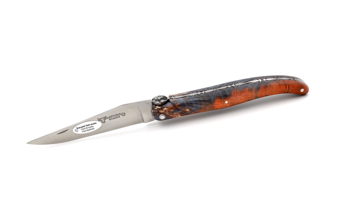 Laguiole en Aubrac Laguiole elder burl with EARTH bee DSC® Carbon damascus 12 cm