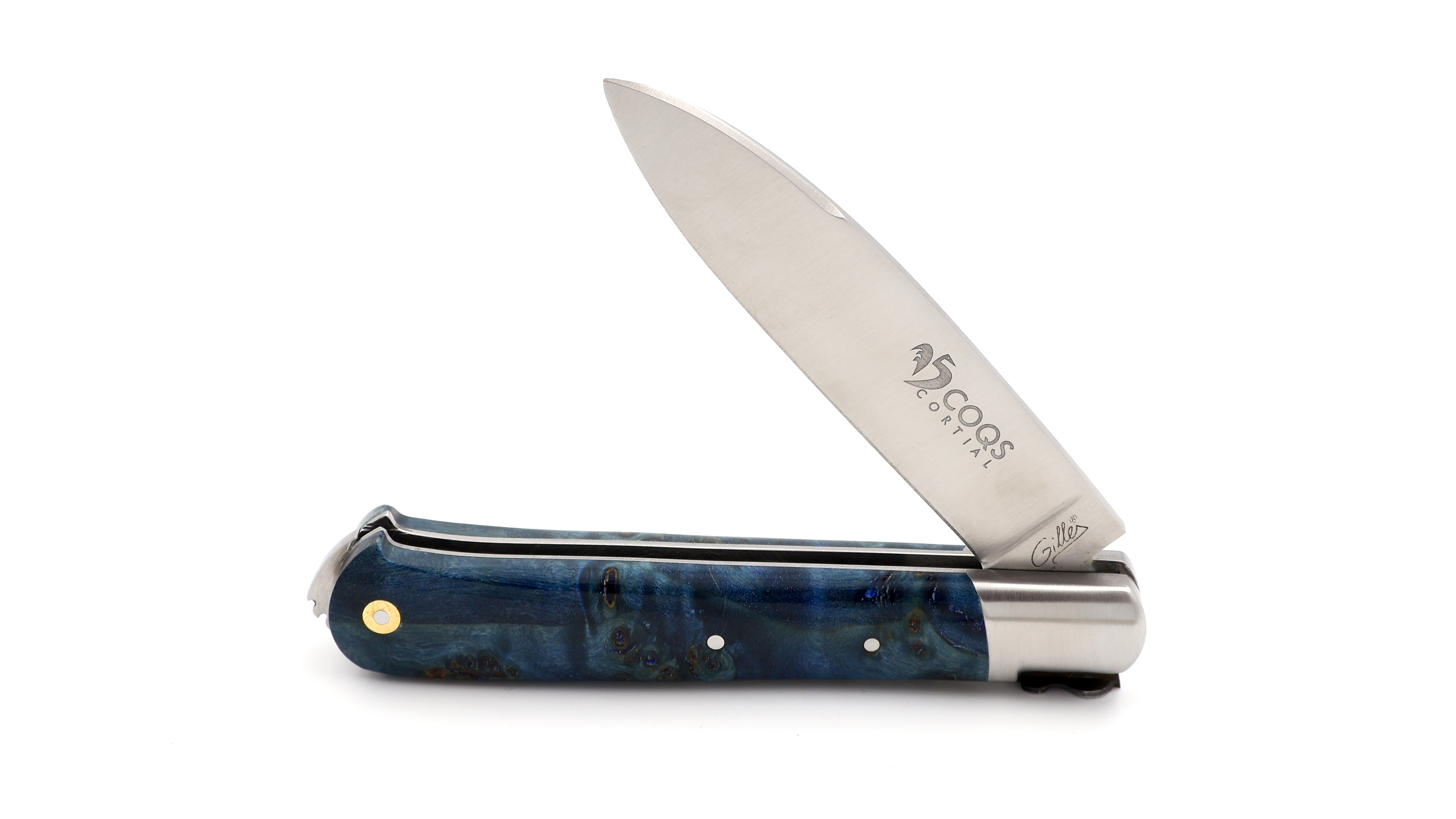 Fontenille Pataud 5 Coqs knife poplar burlwood