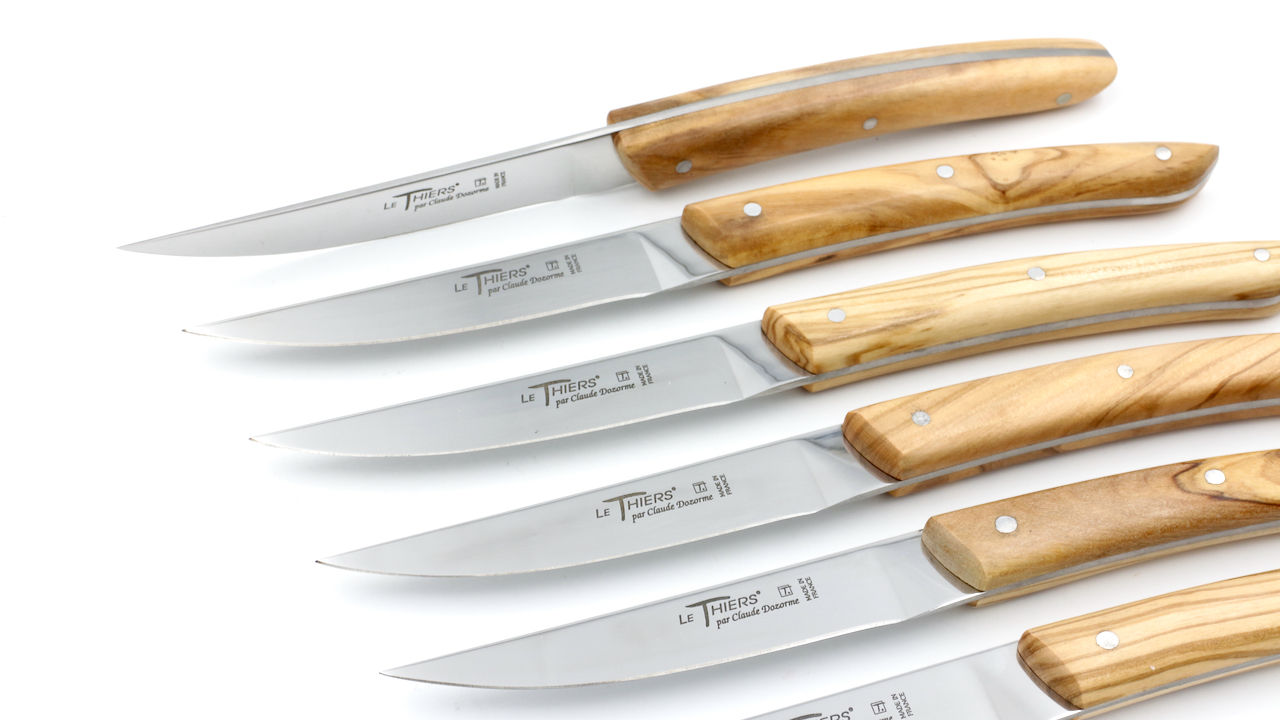 Claude DOZORME Thiers Steakmesser Set 6-tlg. Olive