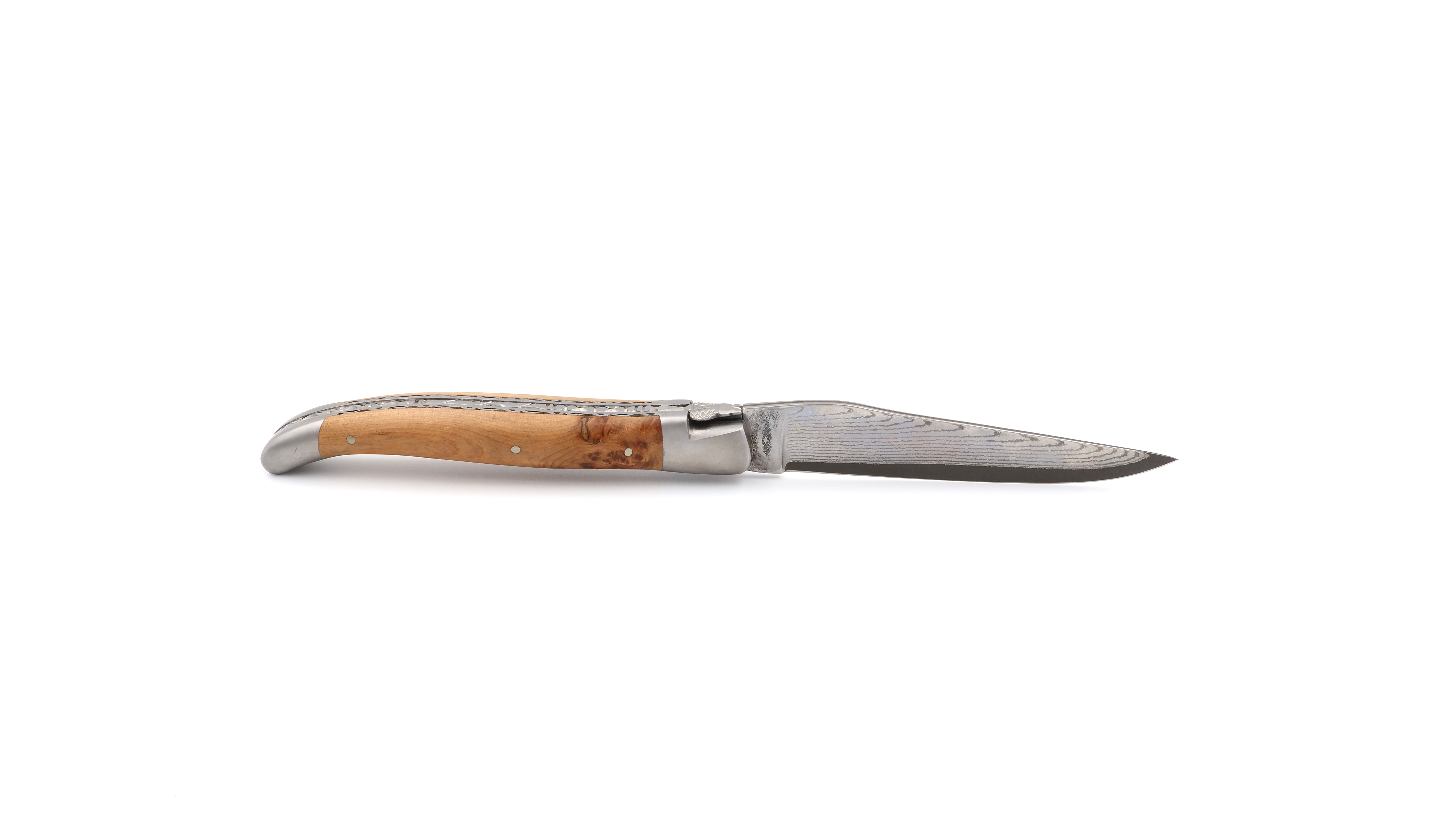 Laguiole en Aubrac jap. Damastklinge Wacholder Doppelplatine 12 cm