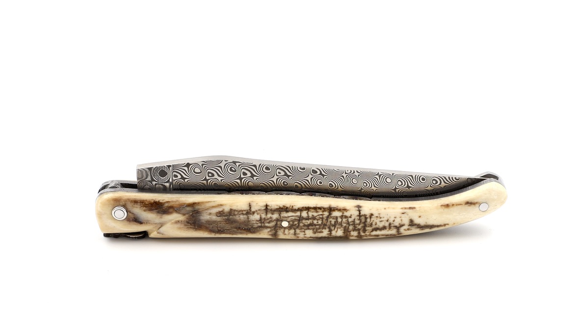 Laguiole en Aubrac  DSC®  Rosendamast Mammutelfenbeinkruste massiv Doppelplatine 12 cm