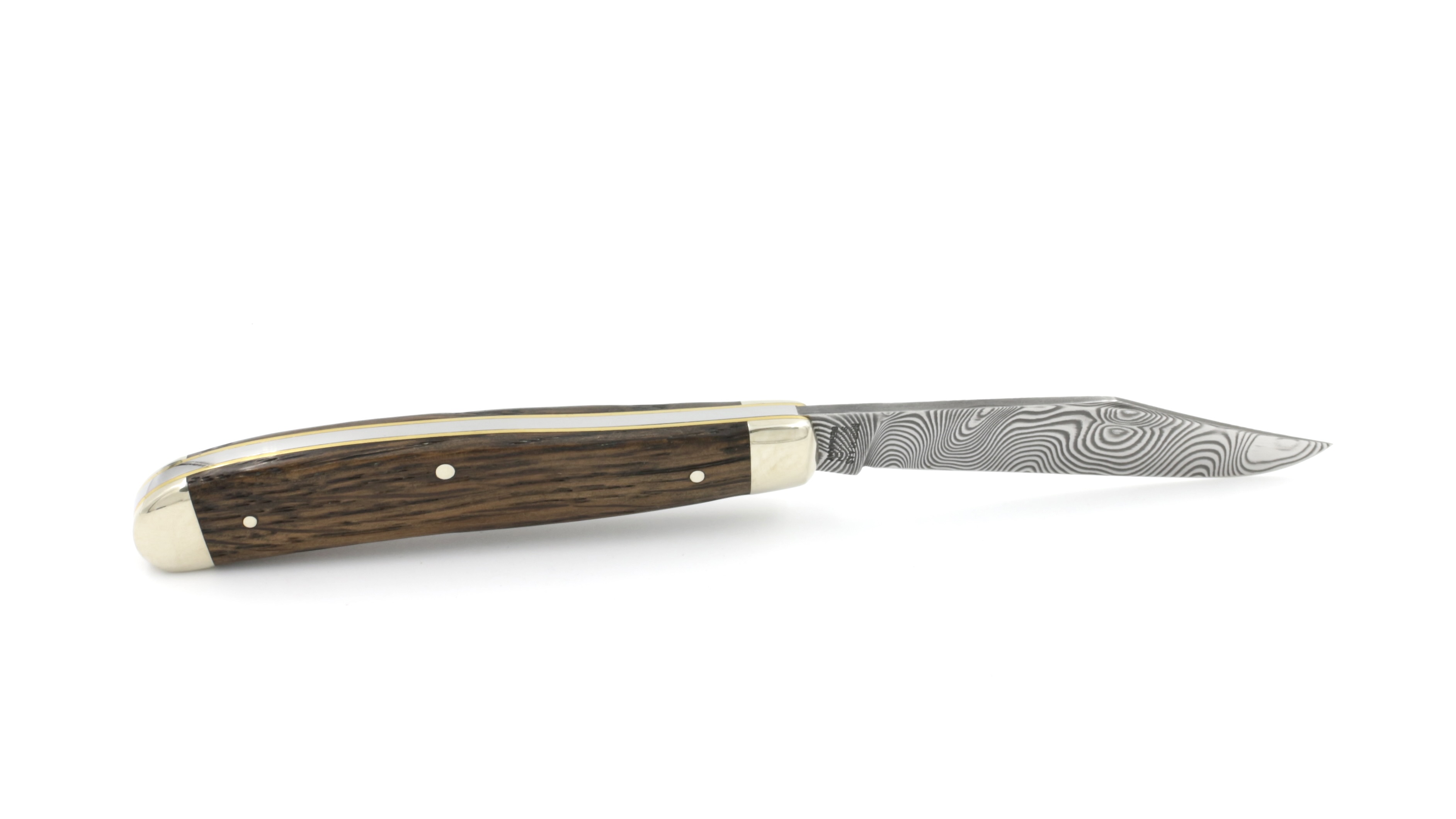 Robert Klaas trapper knife bog oak damascus blade Ferus