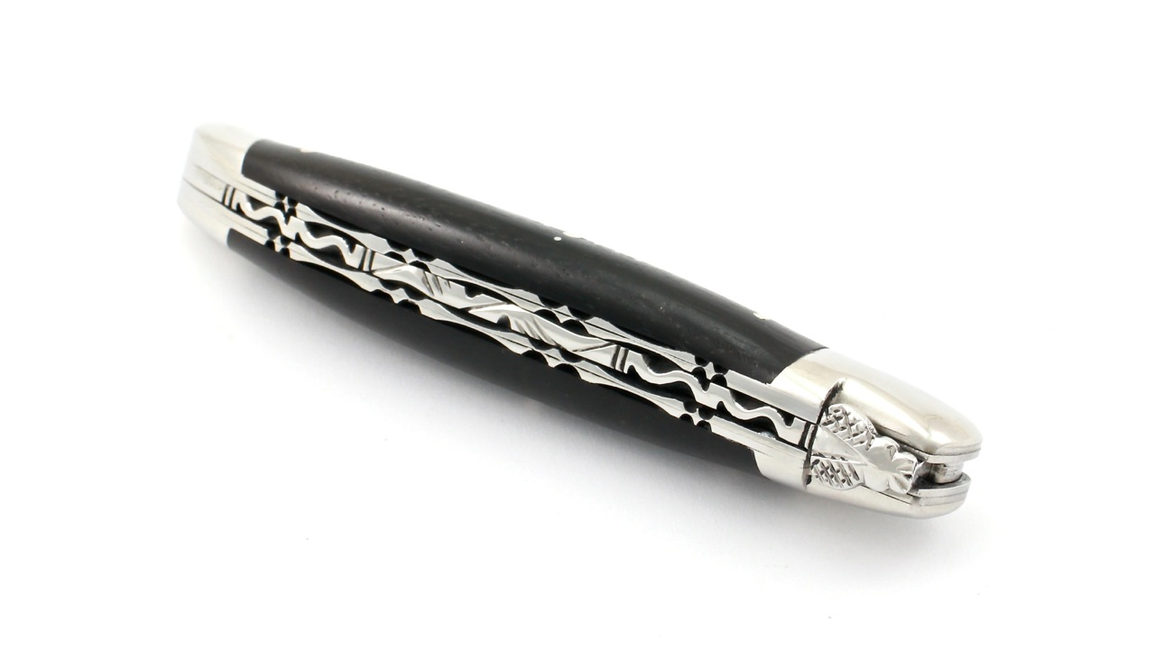 IMG_1343 Laguiole en Aubrac Brut de Forge Ebenholz Doppelplatine 12 cm