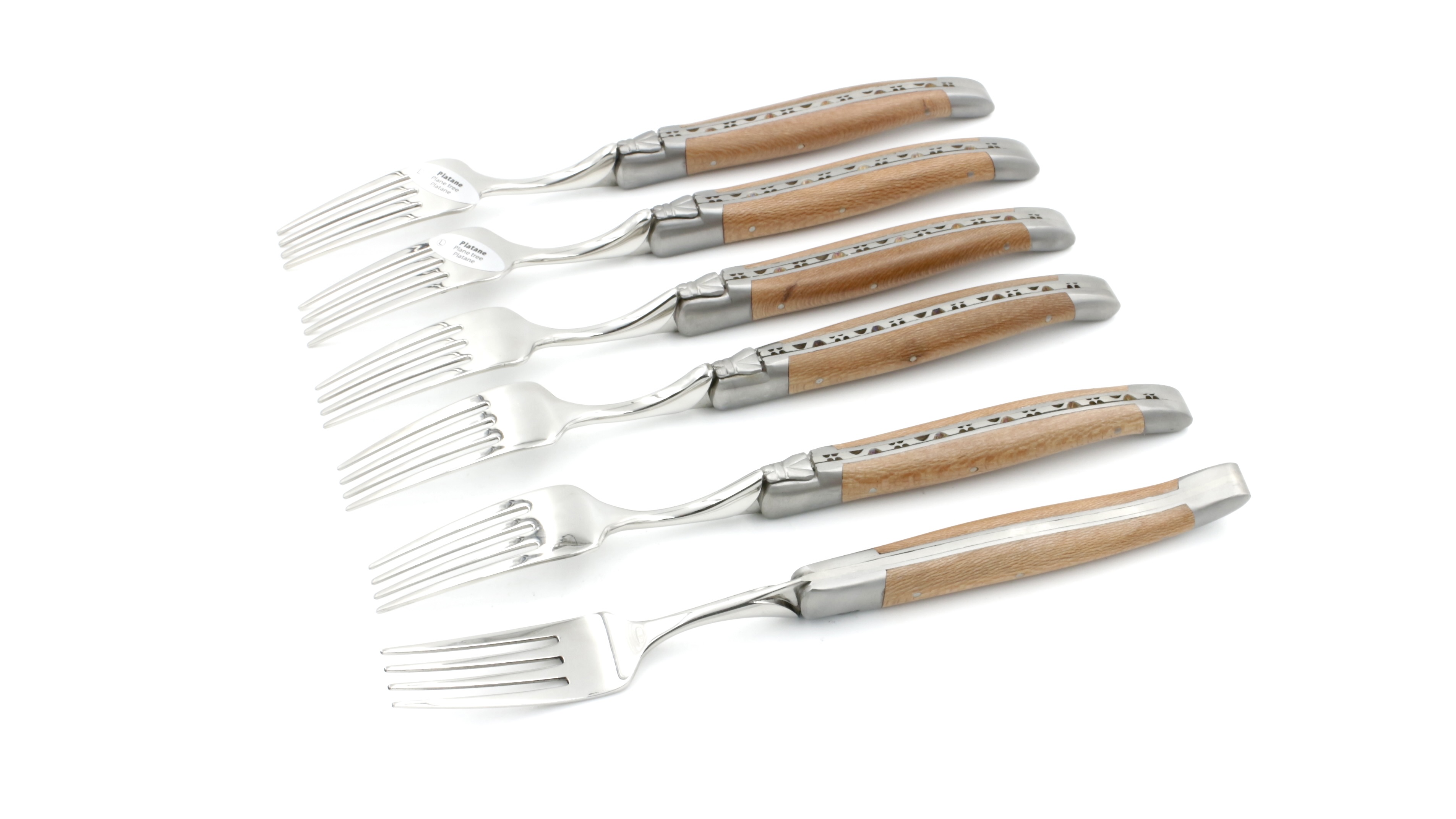 Laguiole en Aubrac Platane Laguiole Steakgabel Set