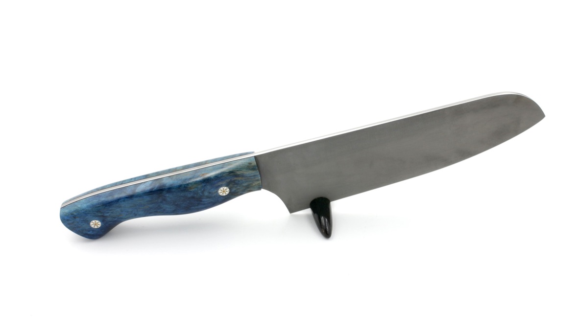 KLEOS Prestige Kochmesser SANTOKU Maserbirke stonewashed Klinge 14C28N(2)