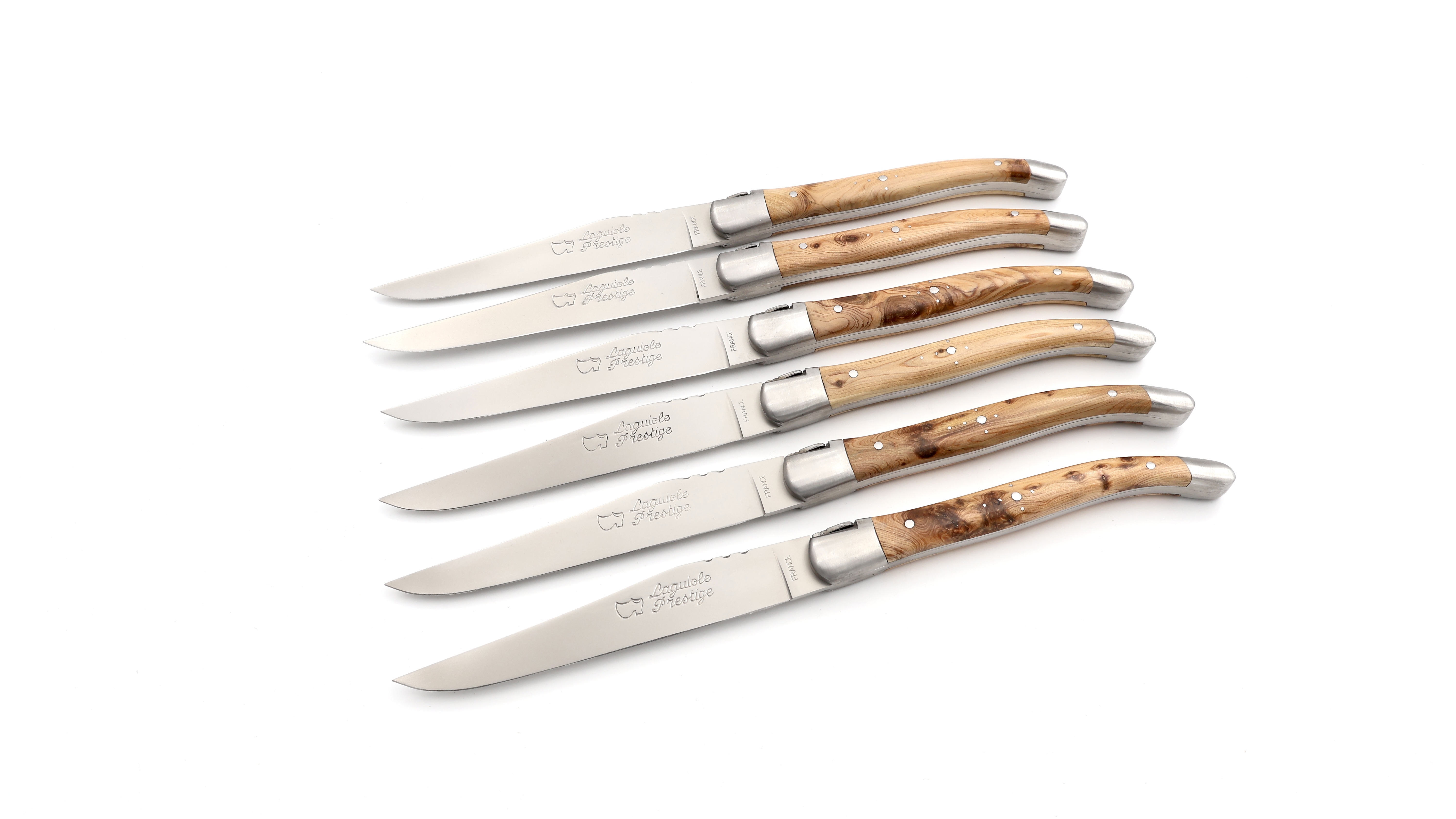 AU SABOT Laguiole Prestige Steakmesser Wacholder Set 6-teilig 