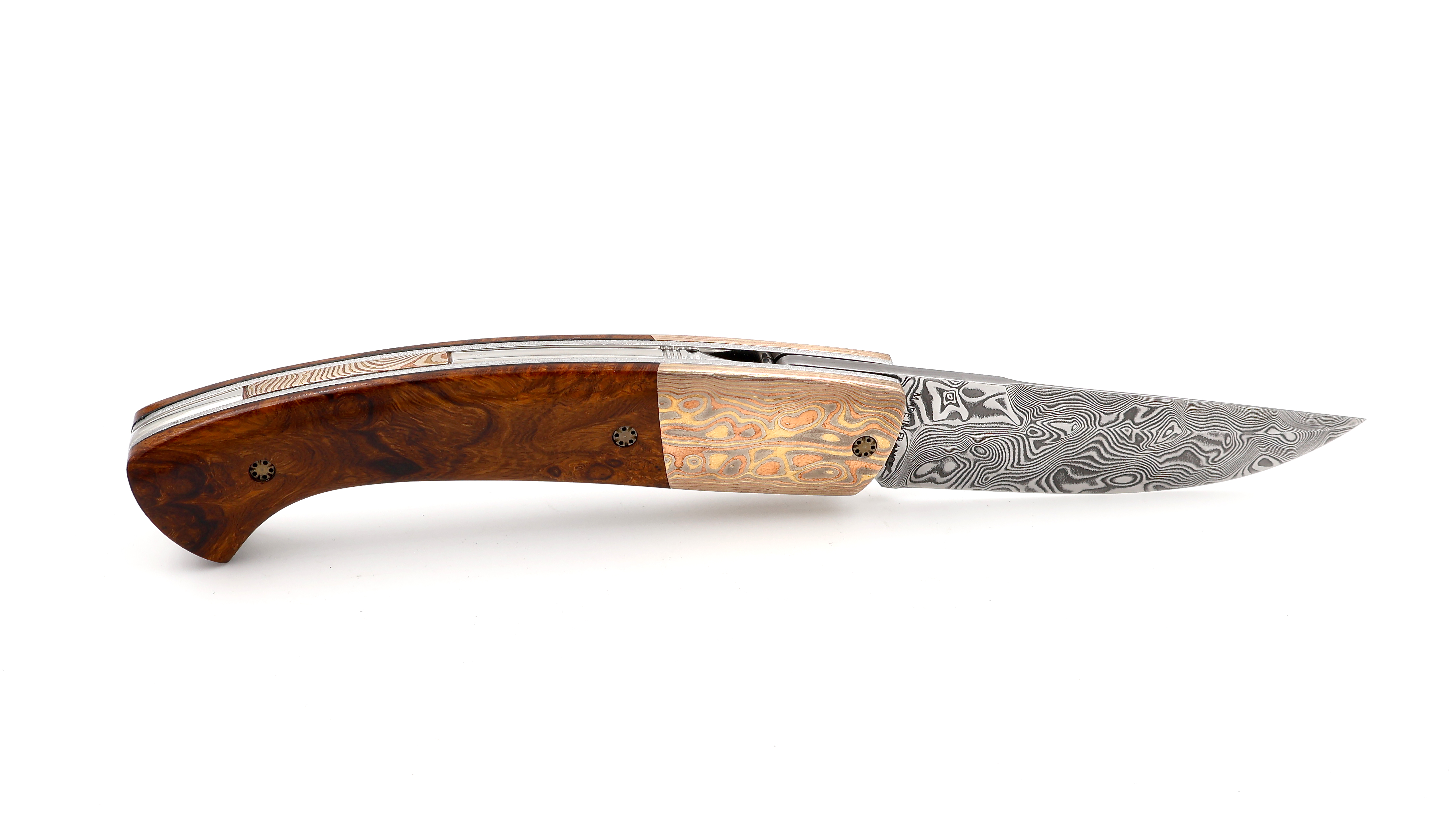 MANU LAPLACE 1515 Drop burl of ironwood mokume damascus Damascus blade
