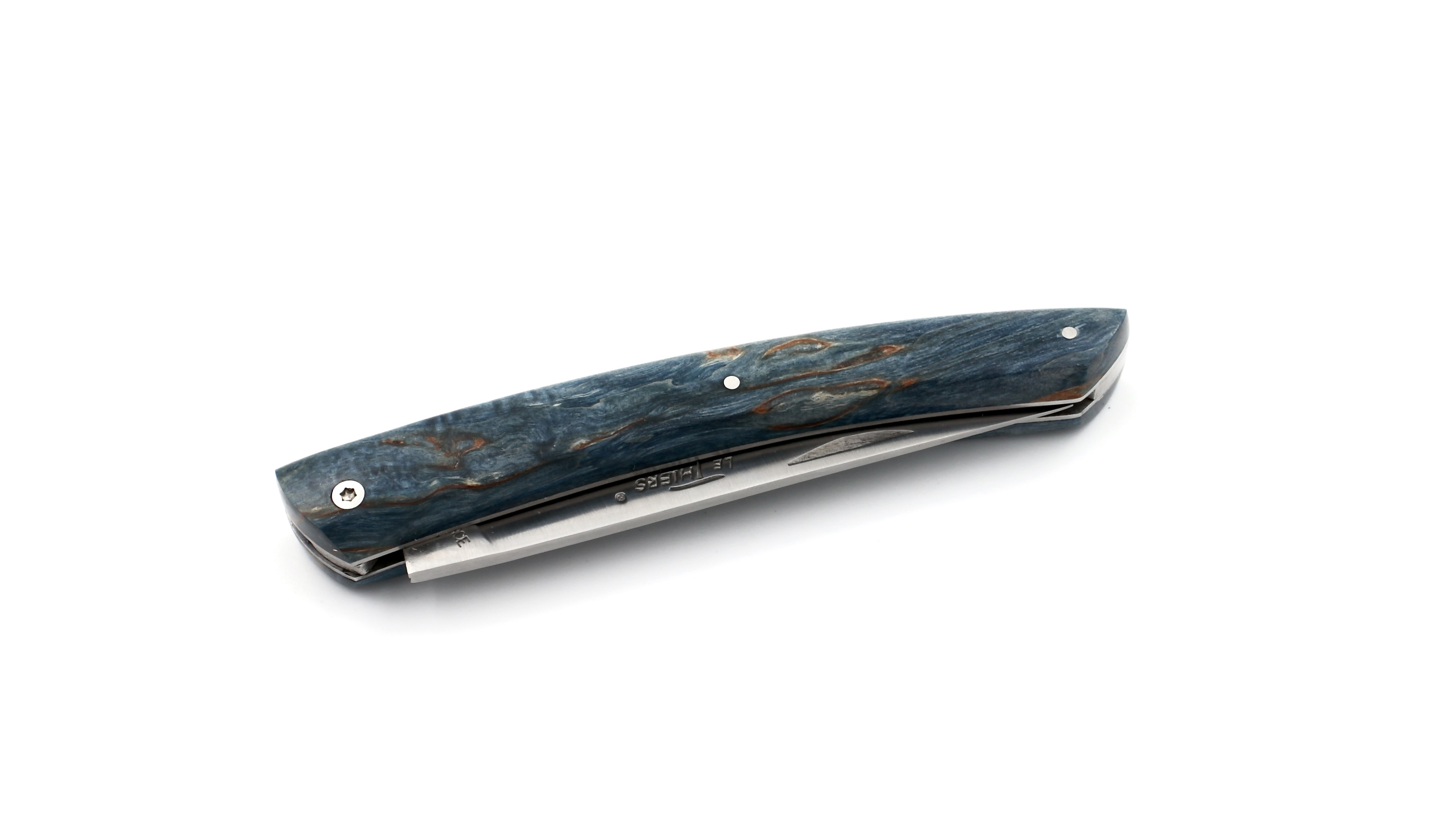 AU SABOT Le Thiers Messer 12 cm Maserbirke blau AU SABOT Le Thiers Messer 12 cm Maserbirke blau