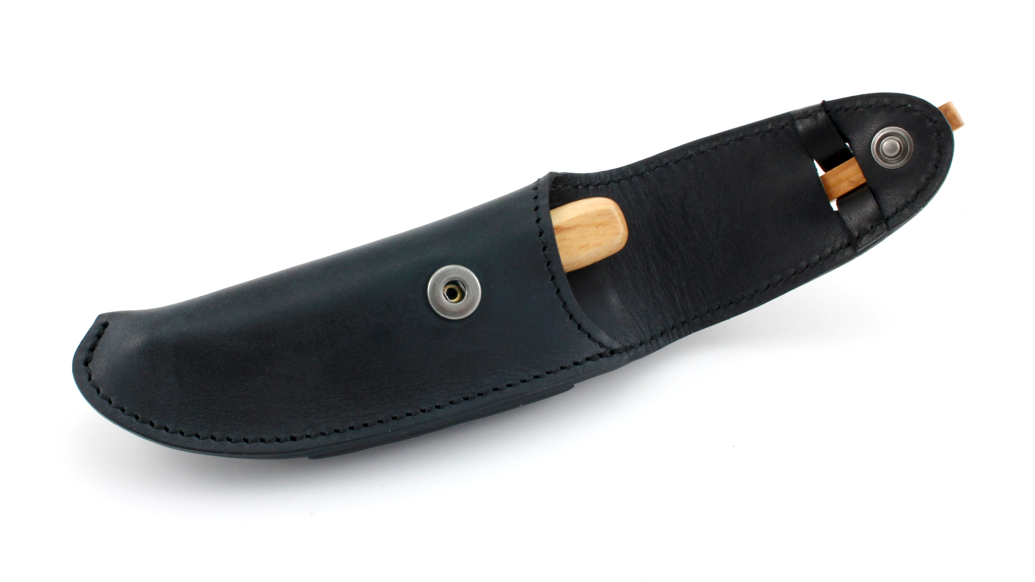 Laguiole-Trappeur-12cm-noir-offen Gürteletui Laguiole TRAPPEUR von Max Capdebarthes