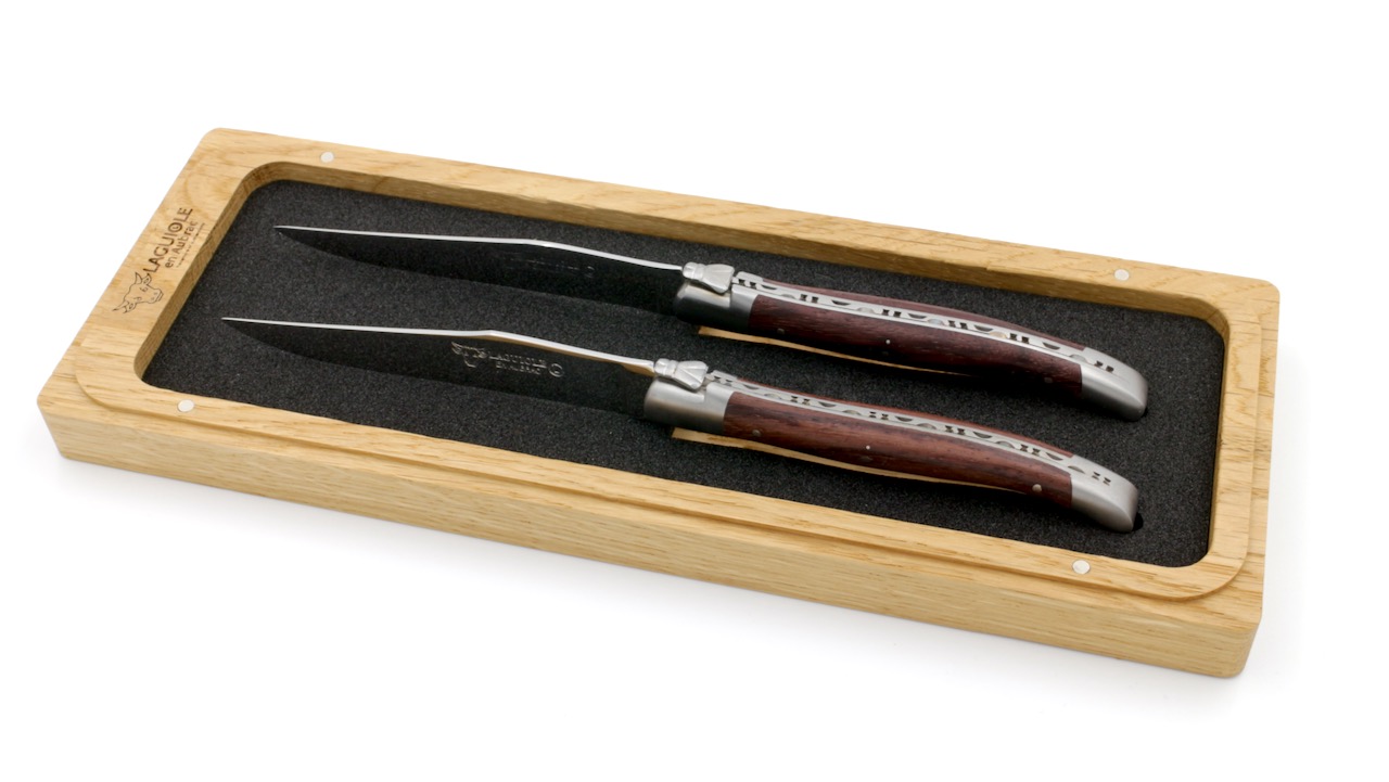 Laguiole en Aubrac Palisander Laguiole Steakmesser Set 2-tlg.