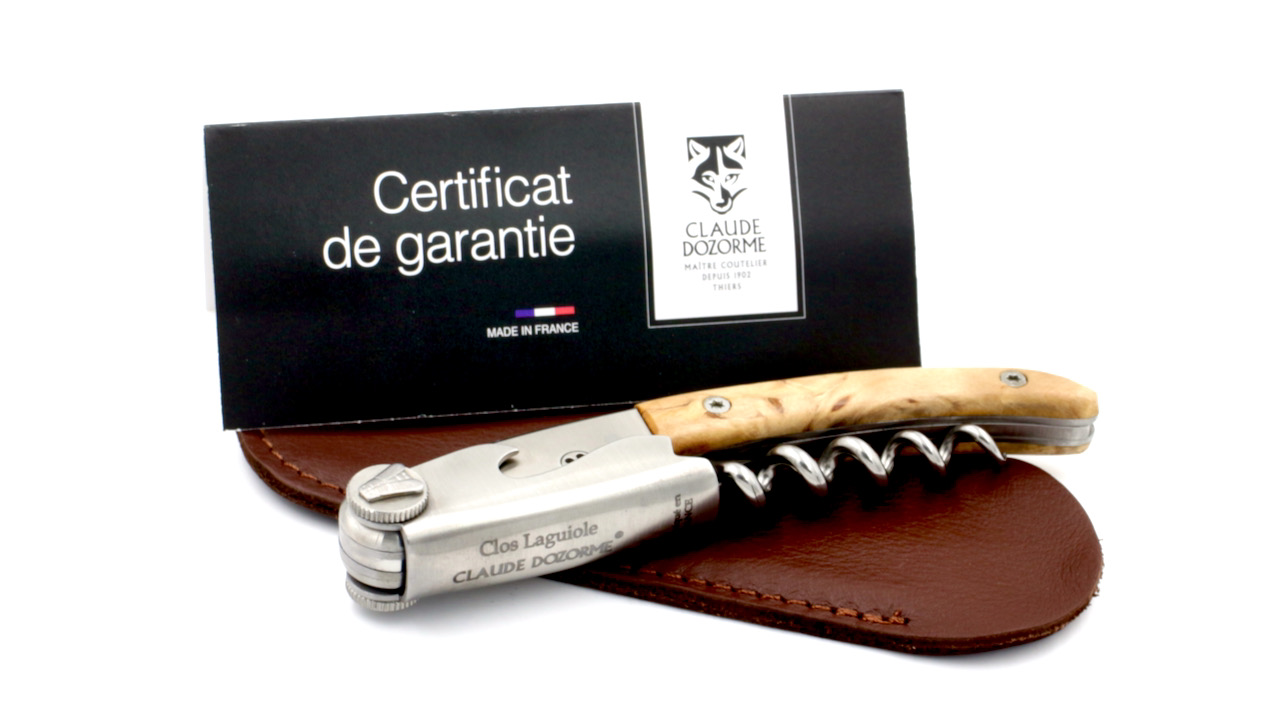 Claude DOZORME CLOS Laguiole sommelier knife birchwood